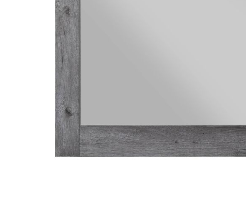 Rustic grey wood framed mirror