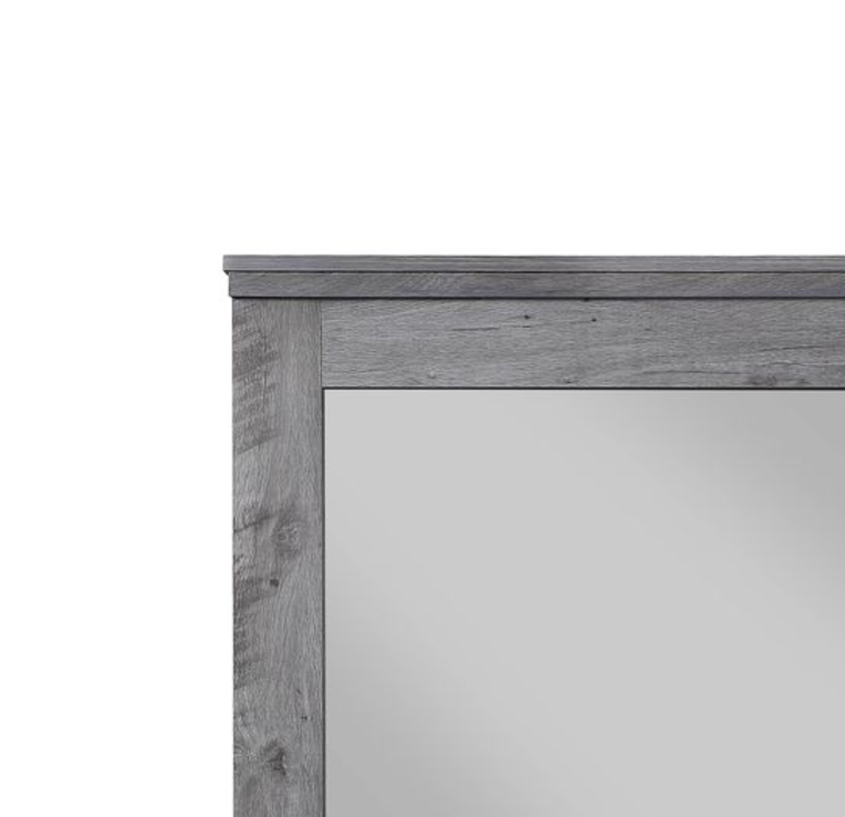 Rustic gray wood framed mirror