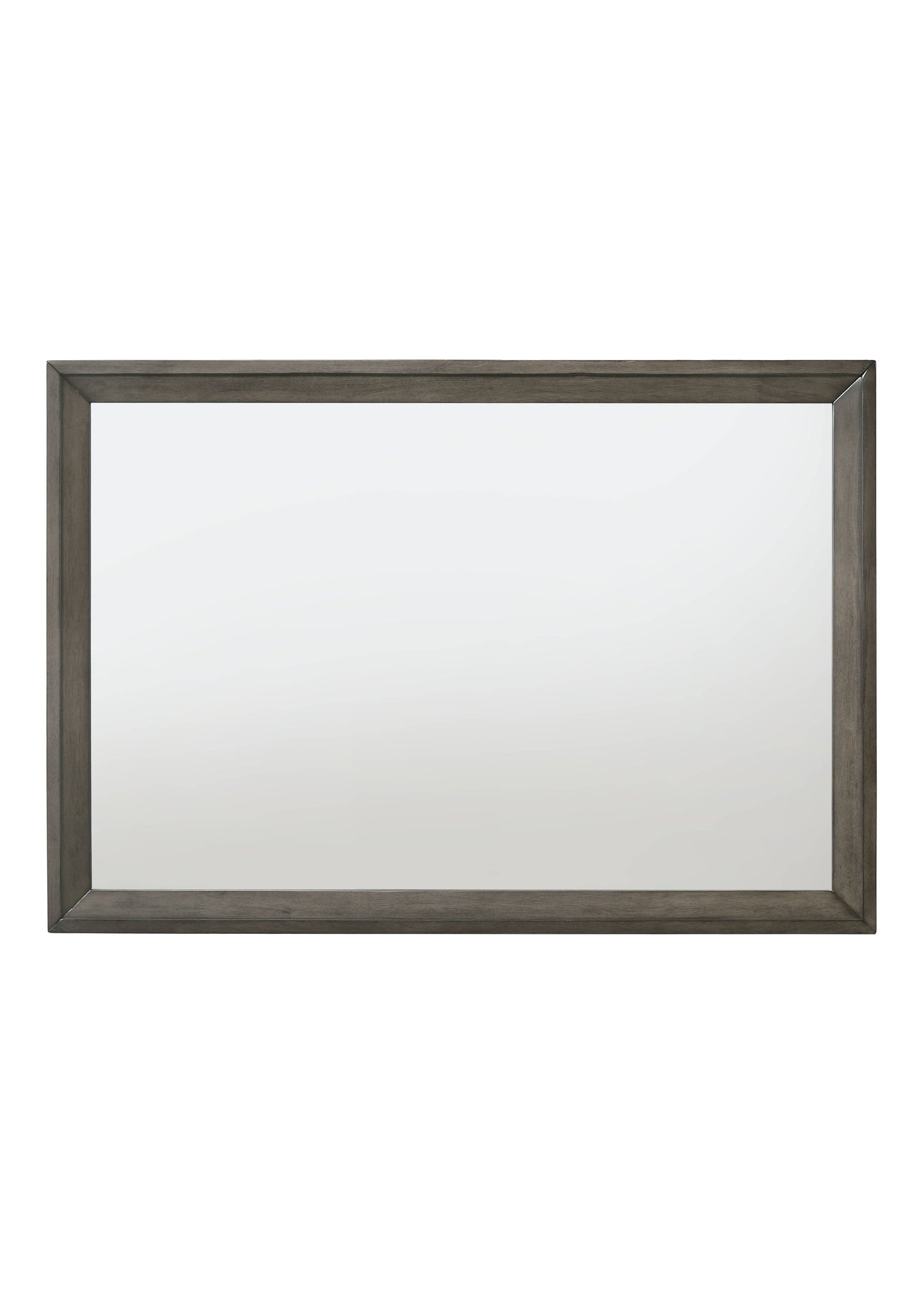 Rectangular dark wood framed mirror for bedroom