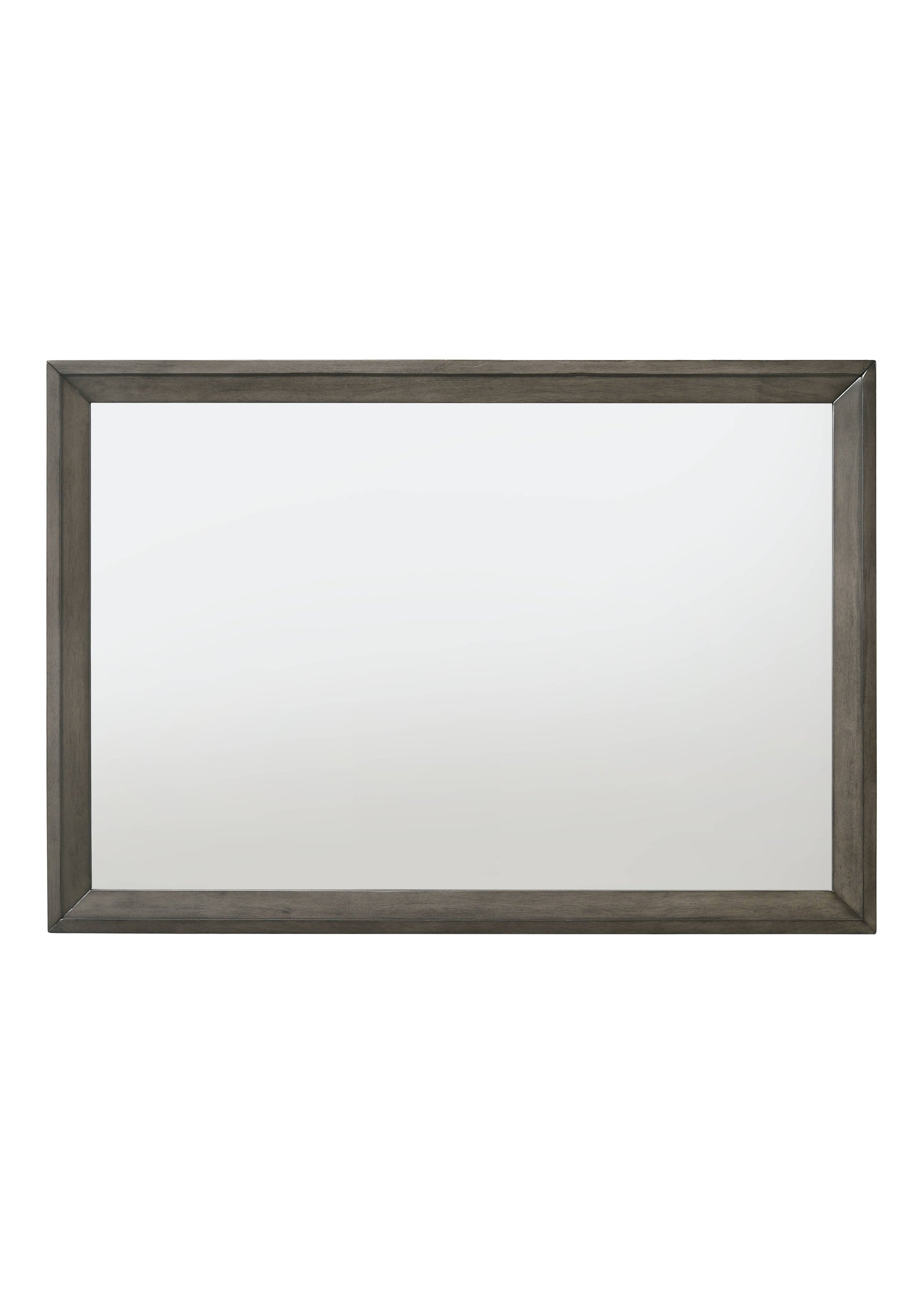 Rectangular dark wood framed mirror for bedroom