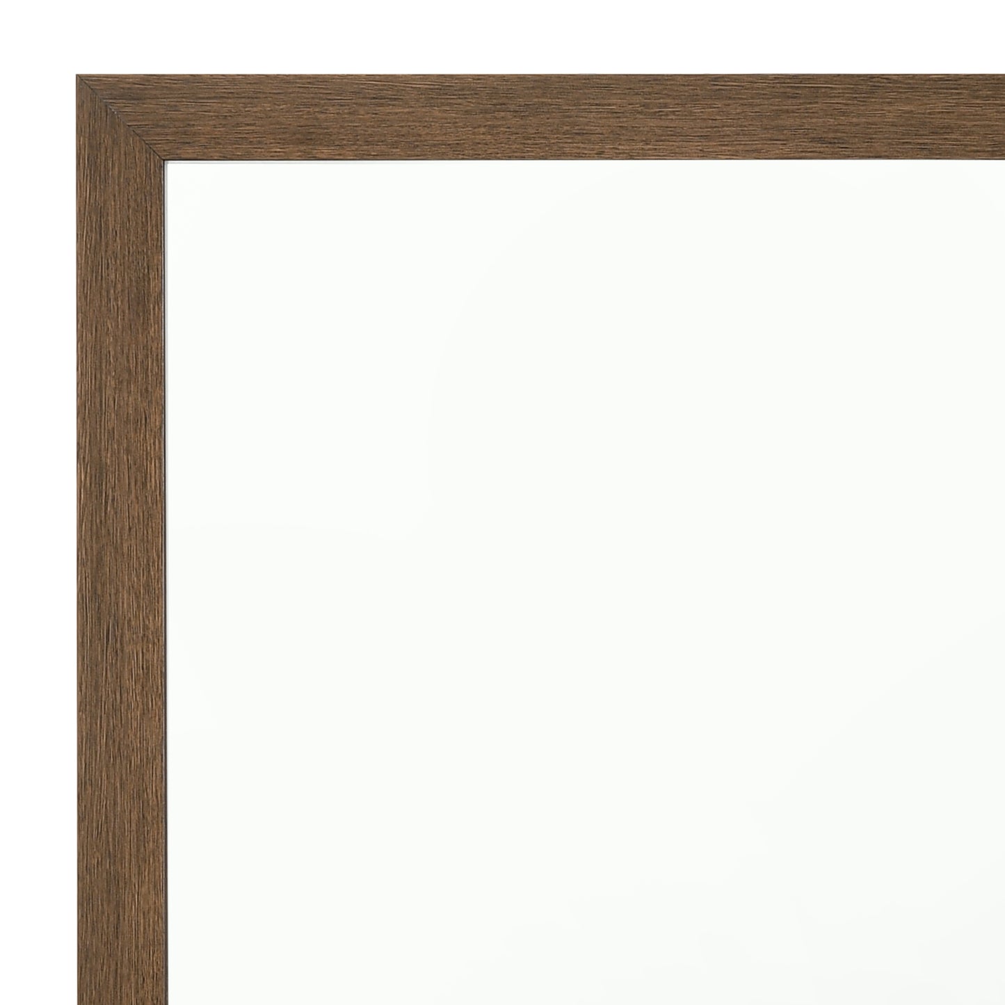 Dark brown wood grain picture frame corner
