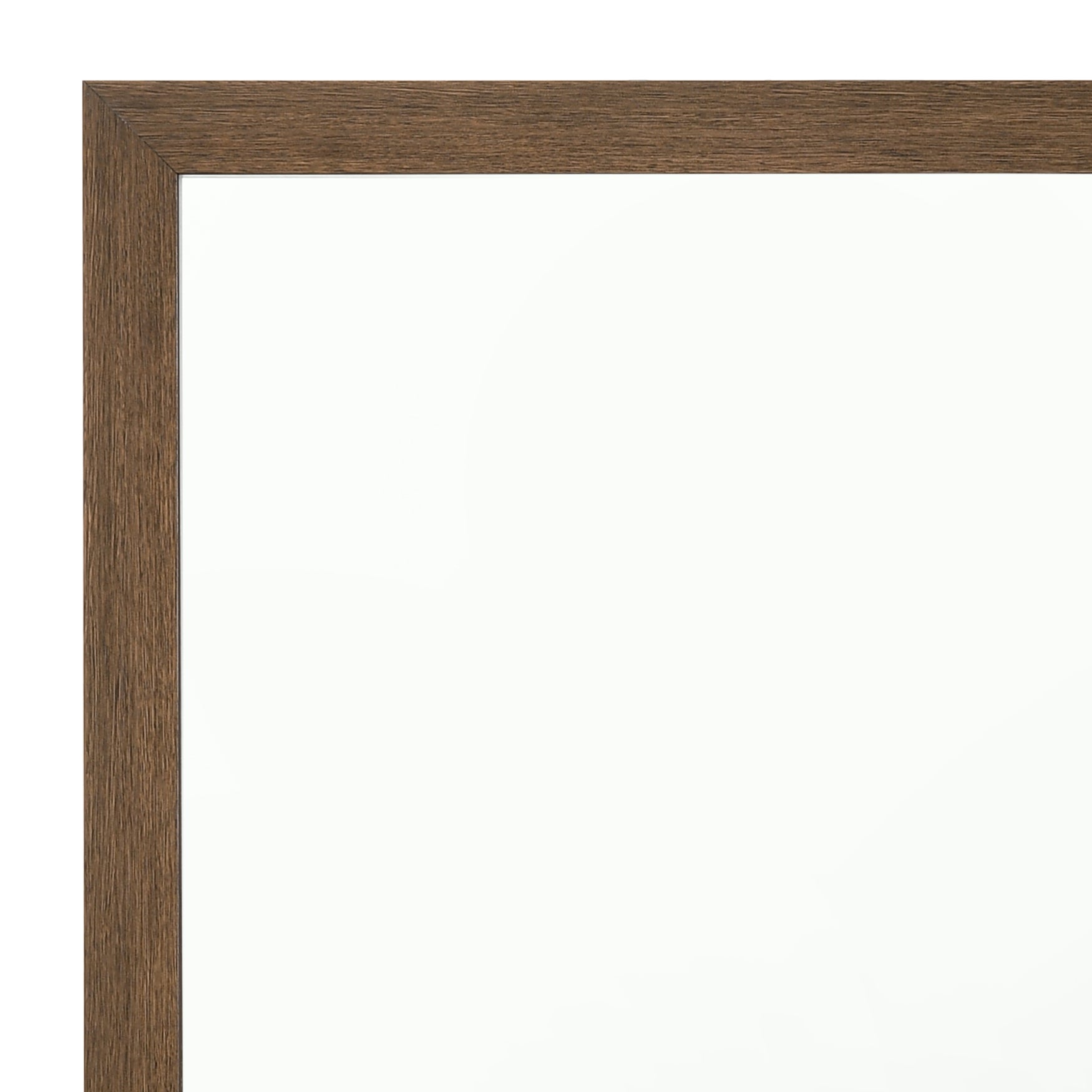 Dark brown wood grain picture frame corner