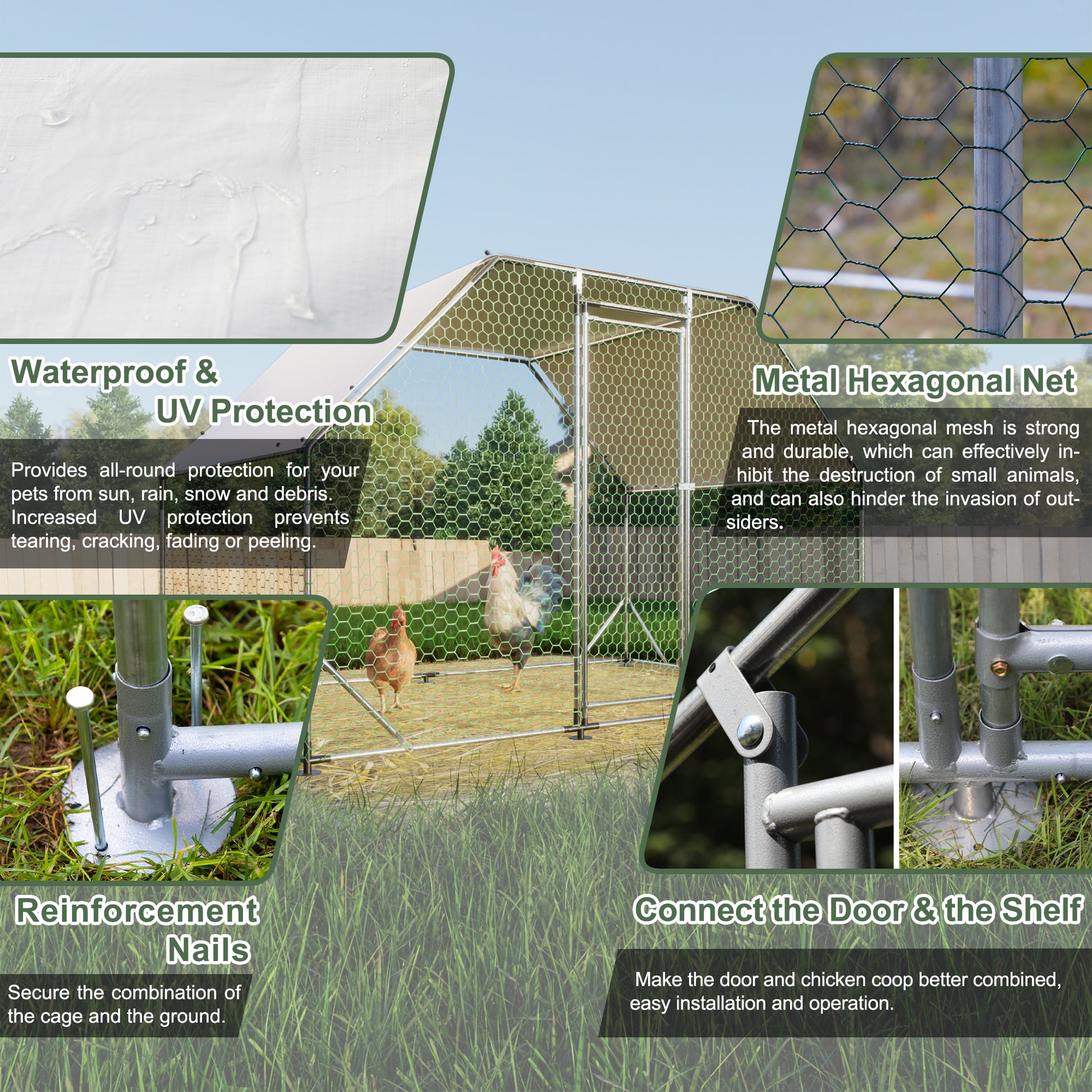 Waterproof canvas cover for chicken coop providing UV protection against sun and rain