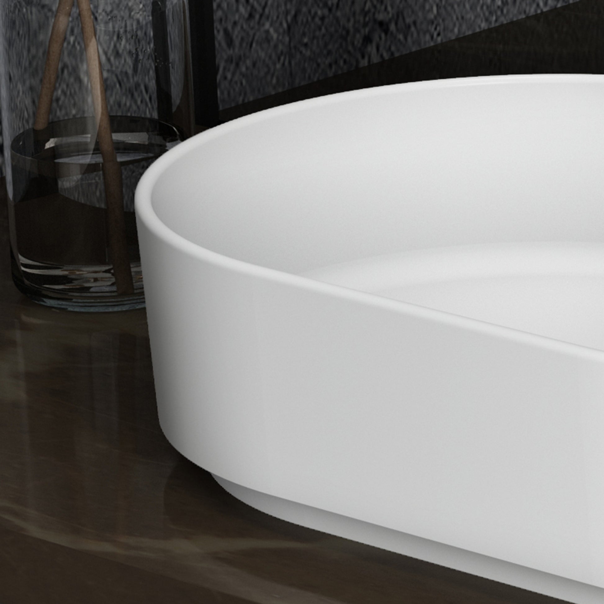 Elegant white ceramic vessel sink with a smooth matte finish for modern bathrooms