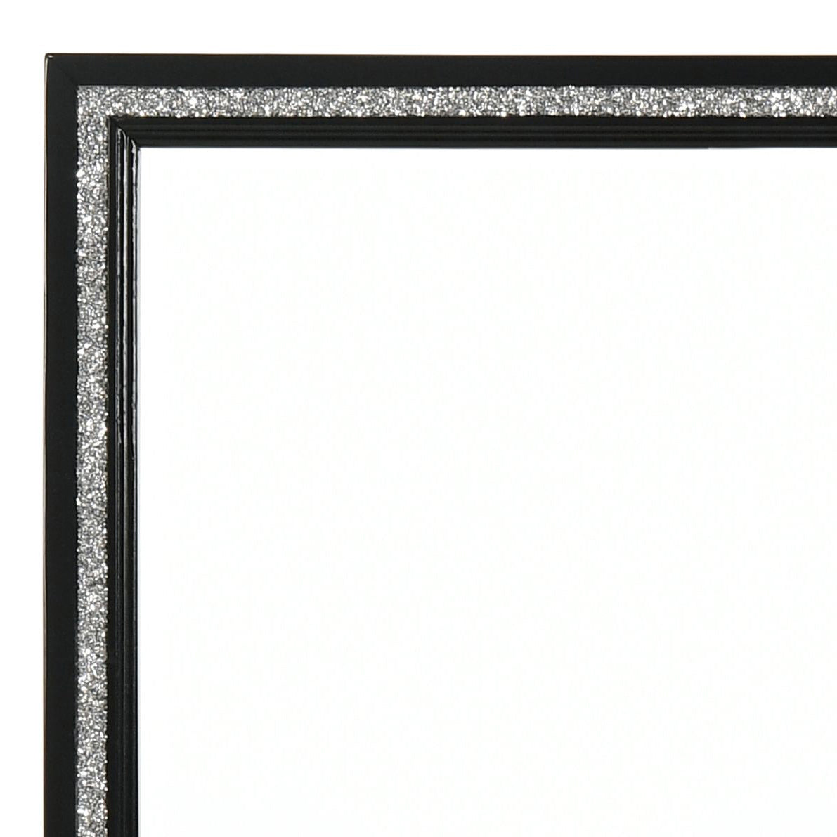 Black picture frame with glitter inlay