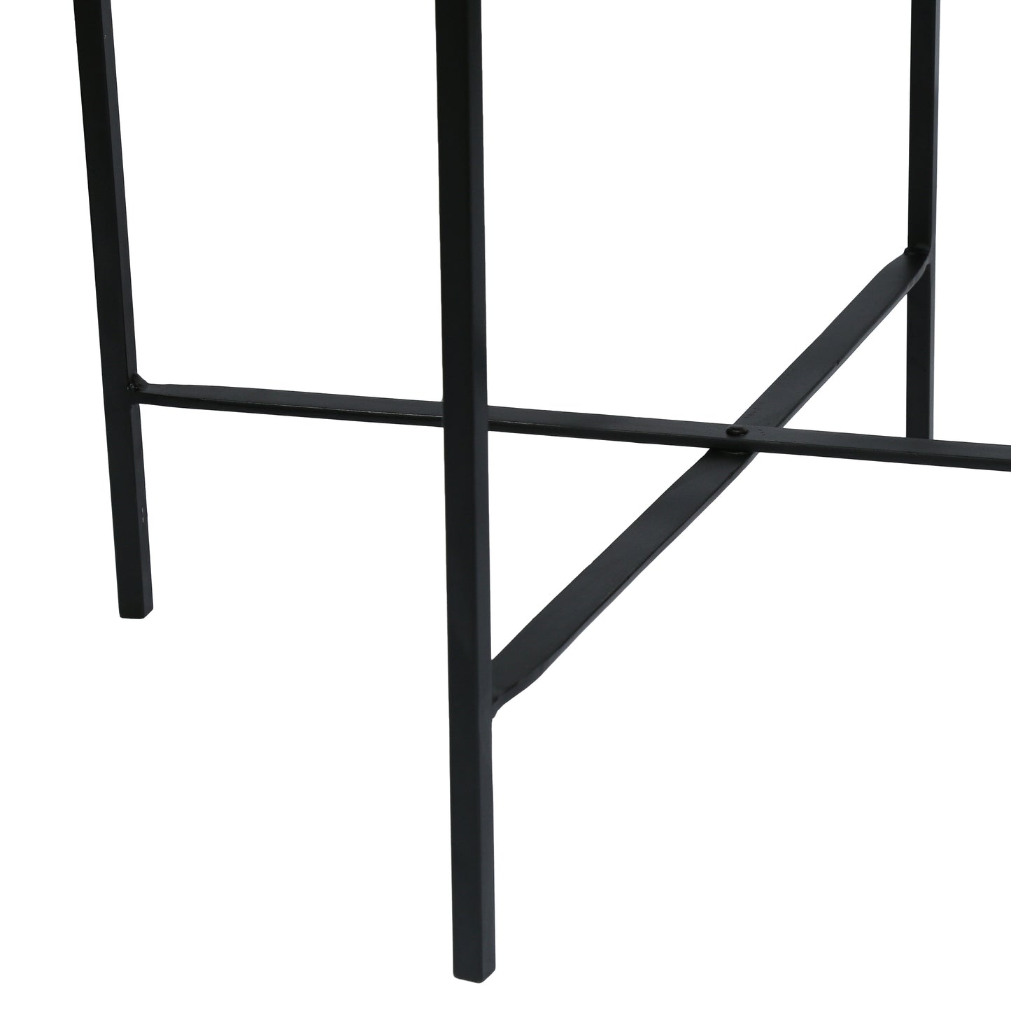Black metal table legs with cross brace for stability