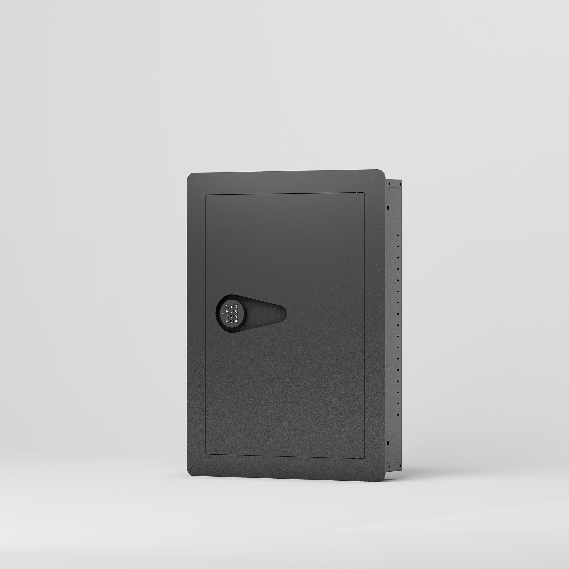 Grey digital keypad safe wallmounted security for valuables