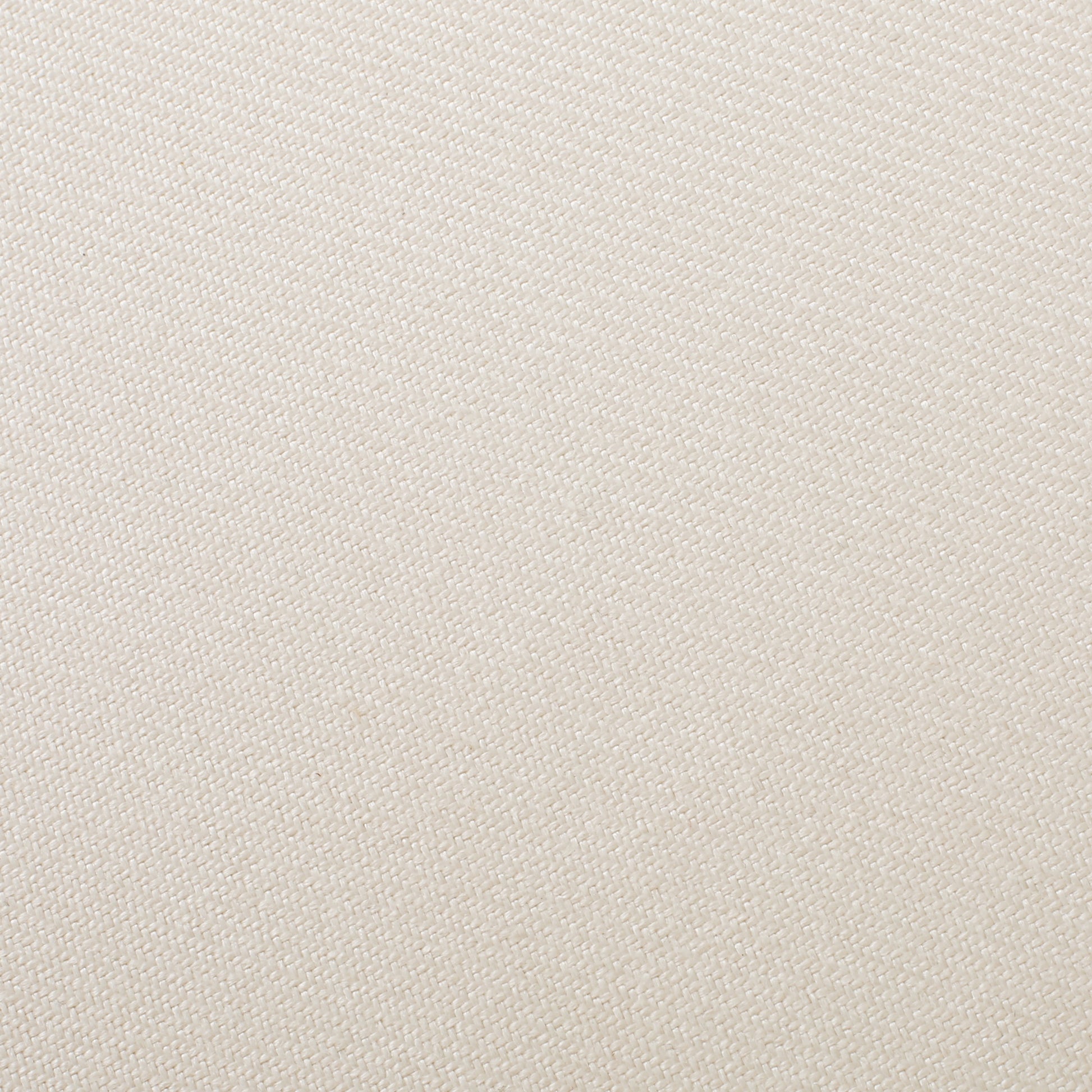 Closeup of textured offwhite linen fabric with visible weave pattern