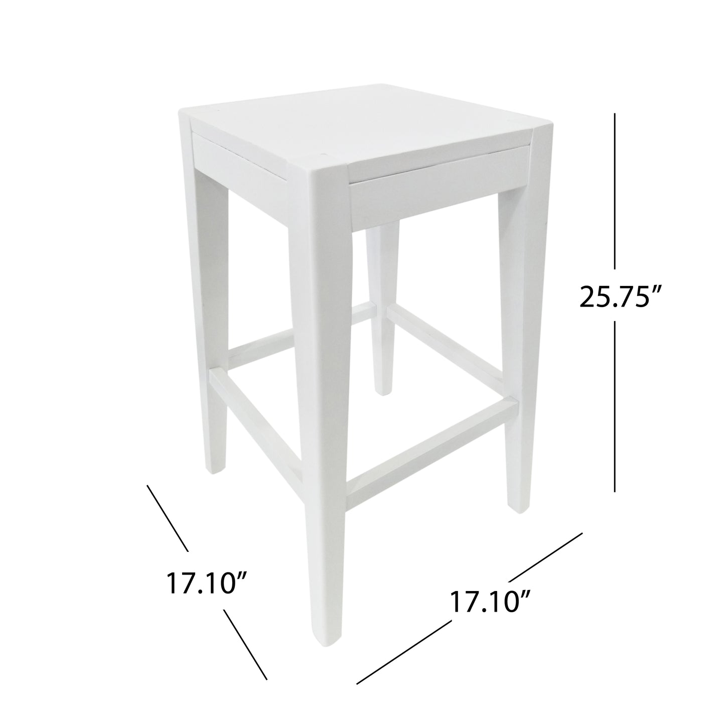 White wooden bar stool with clean lines perfect for modern kitchens