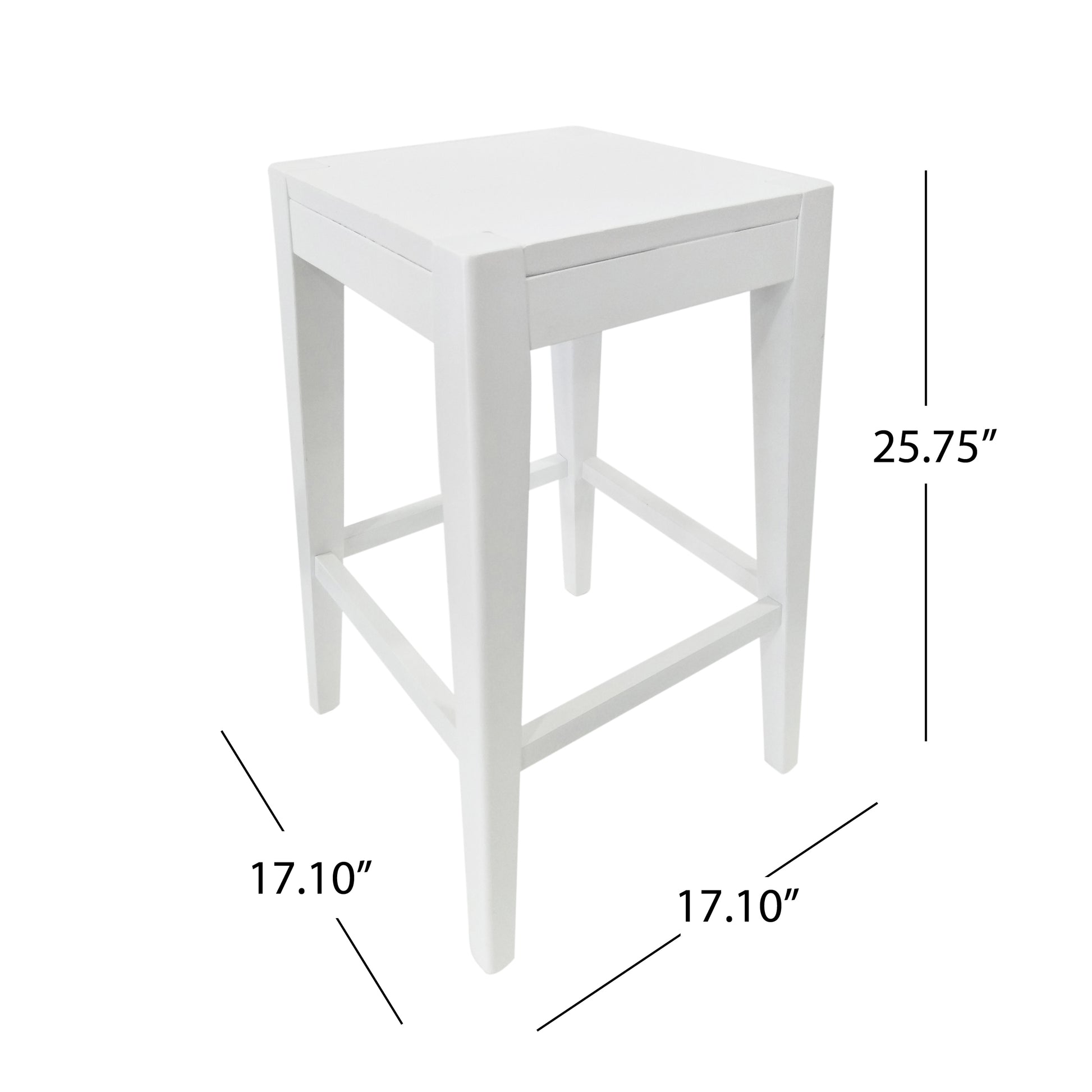 White wooden bar stool with clean lines perfect for modern kitchens