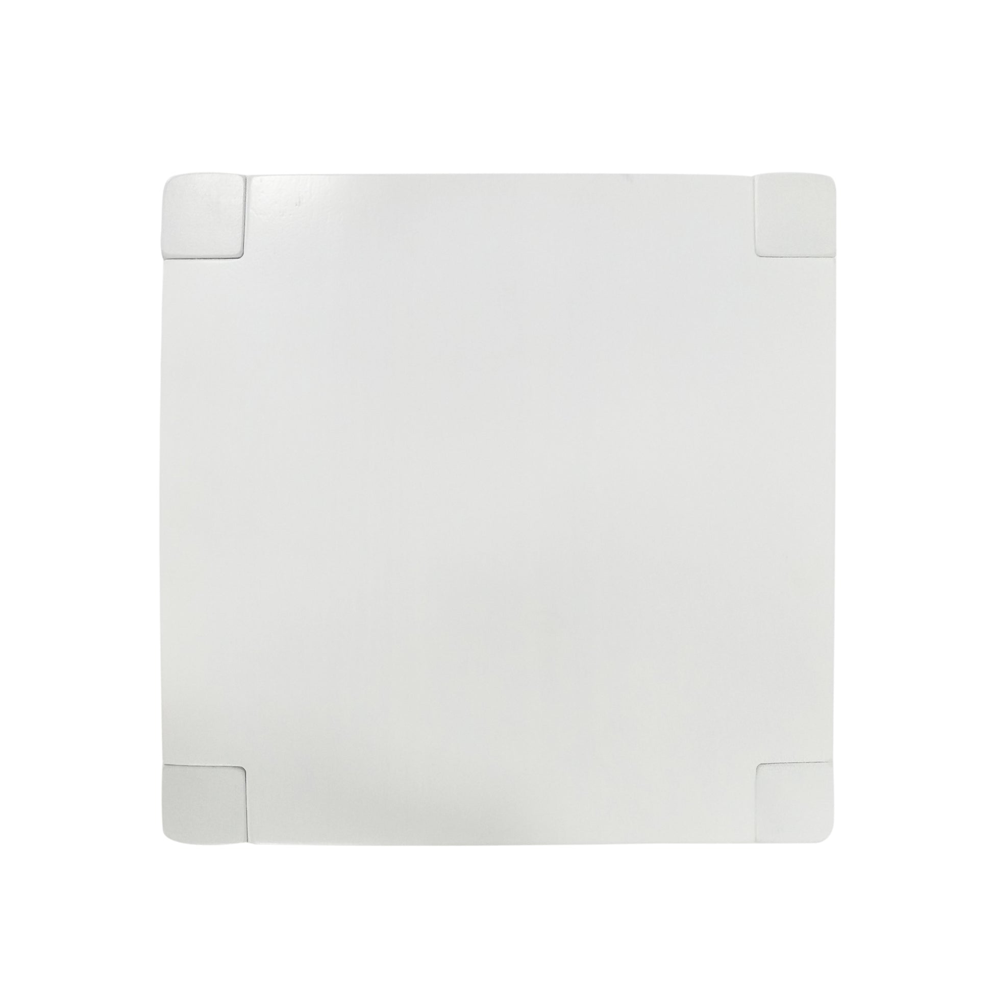 Flat white square board with rounded corners ideal for minimalist interior design
