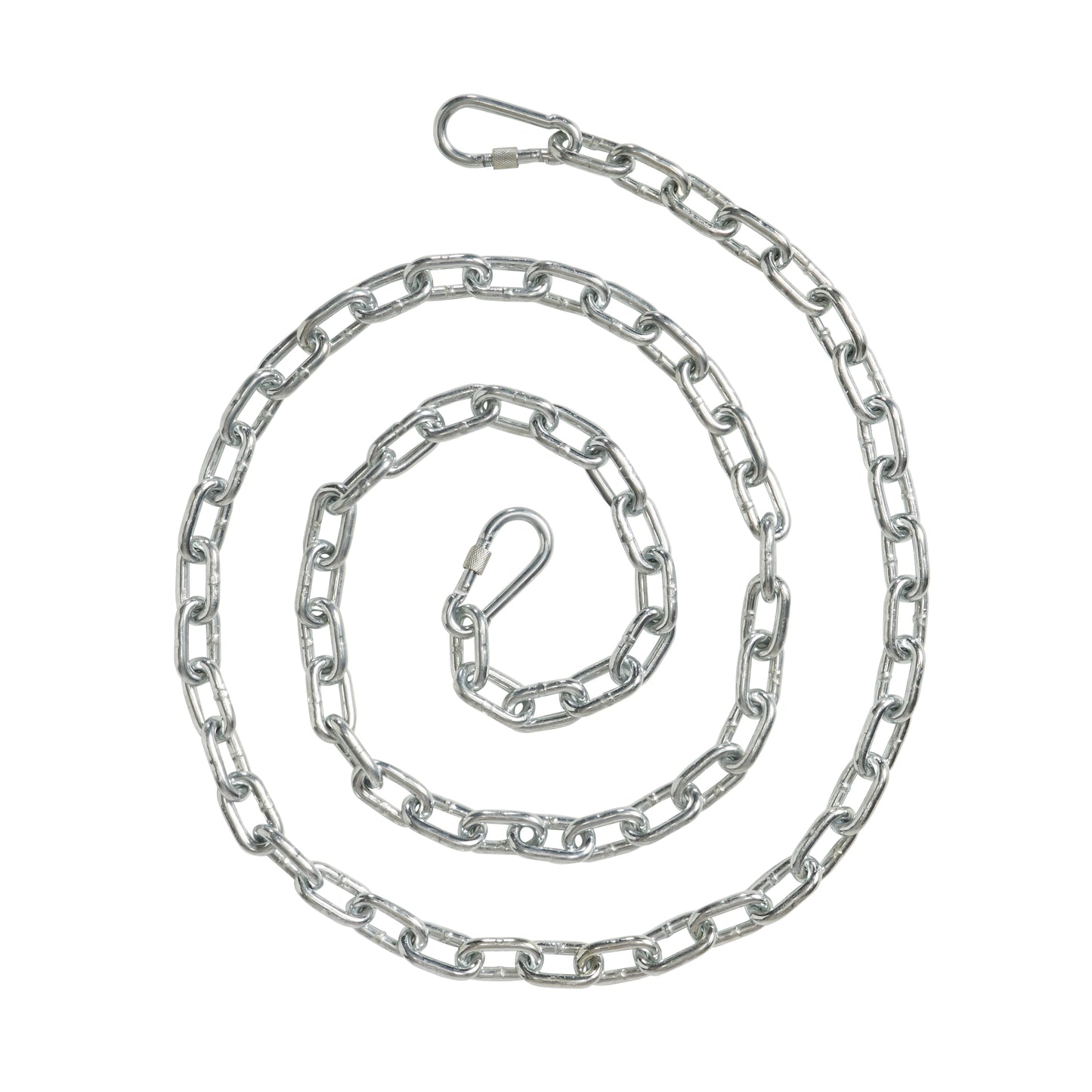 Heavyduty steel chain with carabiner clasp ideal for securing large items
