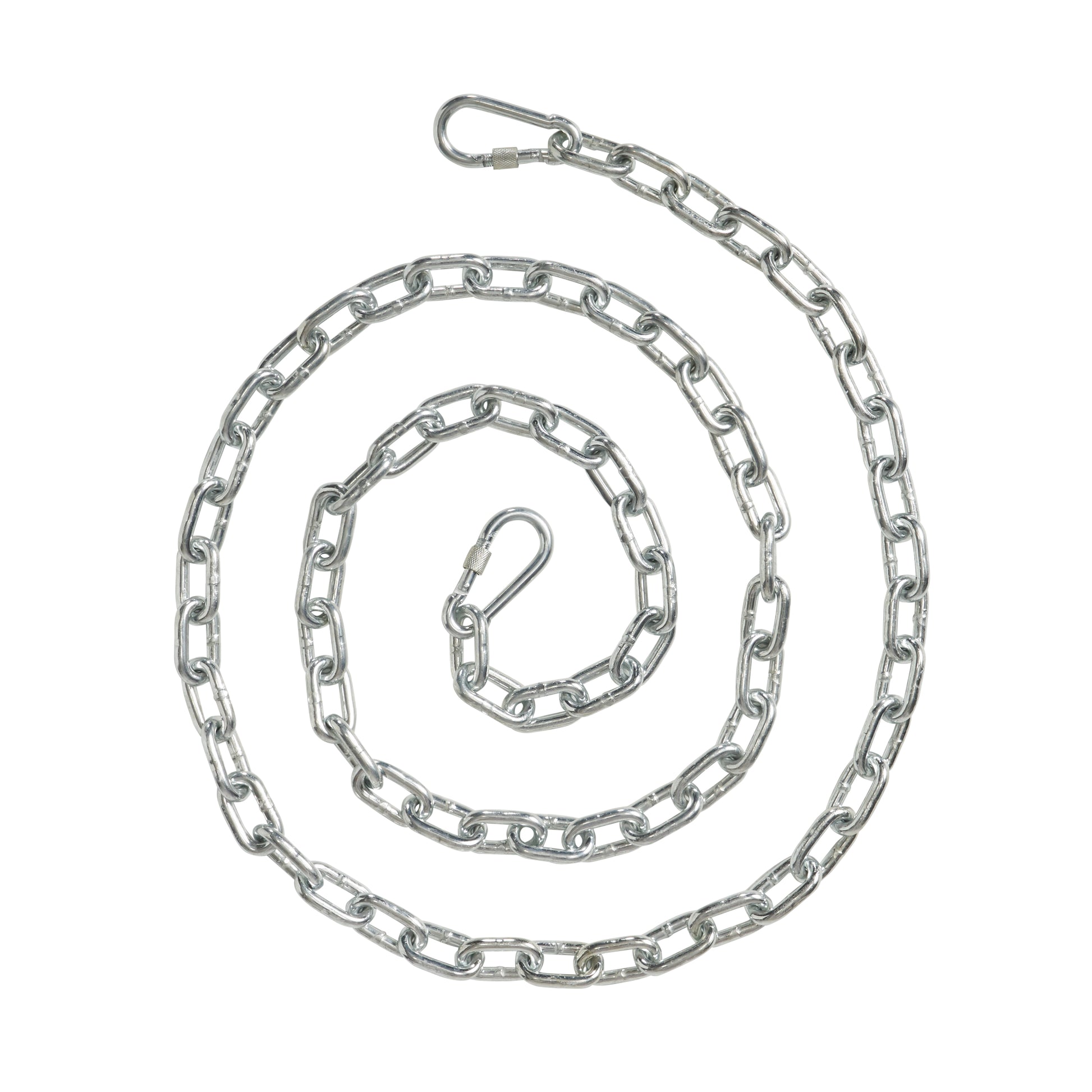 Heavyduty steel chain with carabiner clasp ideal for securing large items