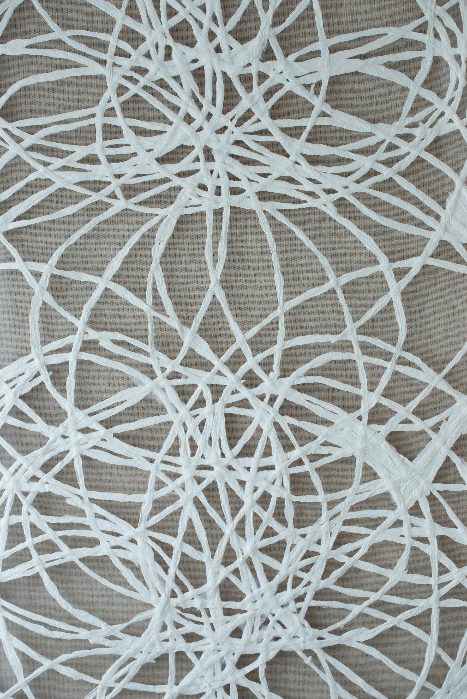 White textured paper overlay with abstract interwoven strands cm x cm