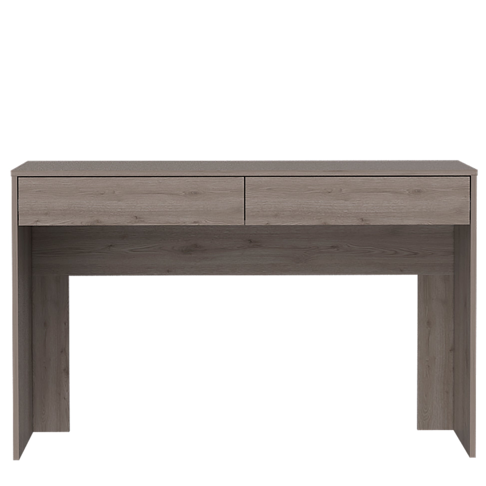 Modern grey oak effect console table with two drawers