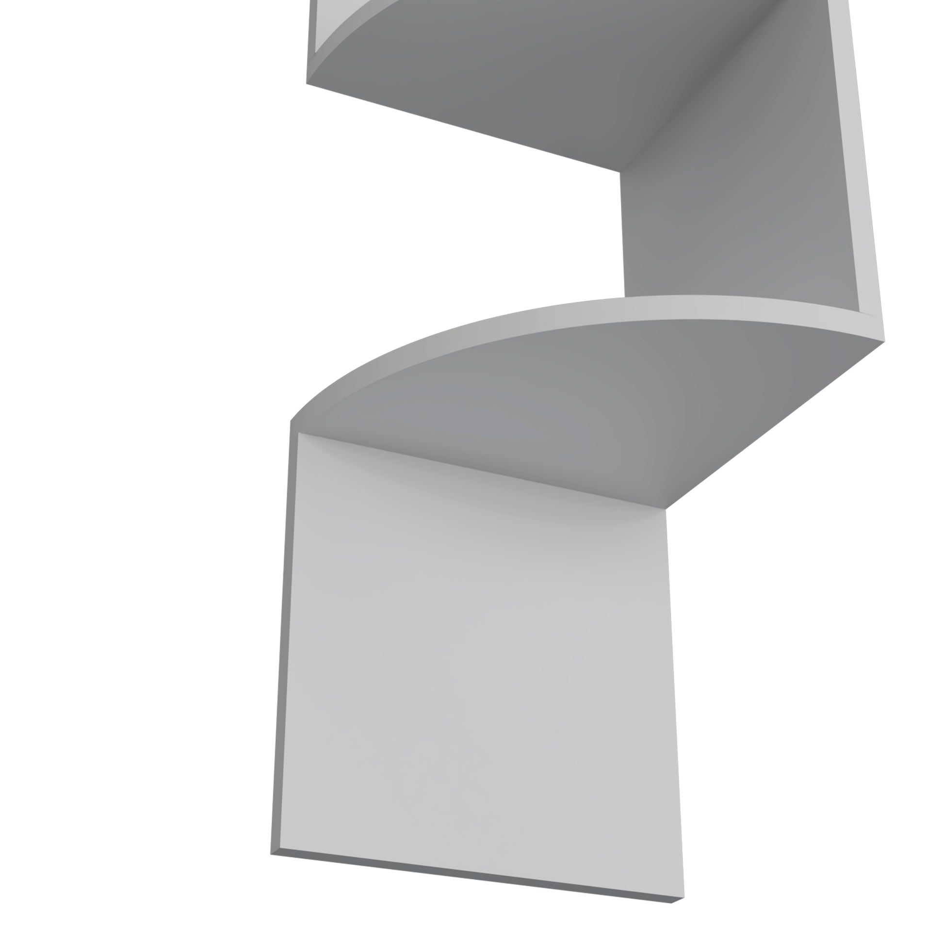 Minimalist floating wall shelf with a smooth light grey finish