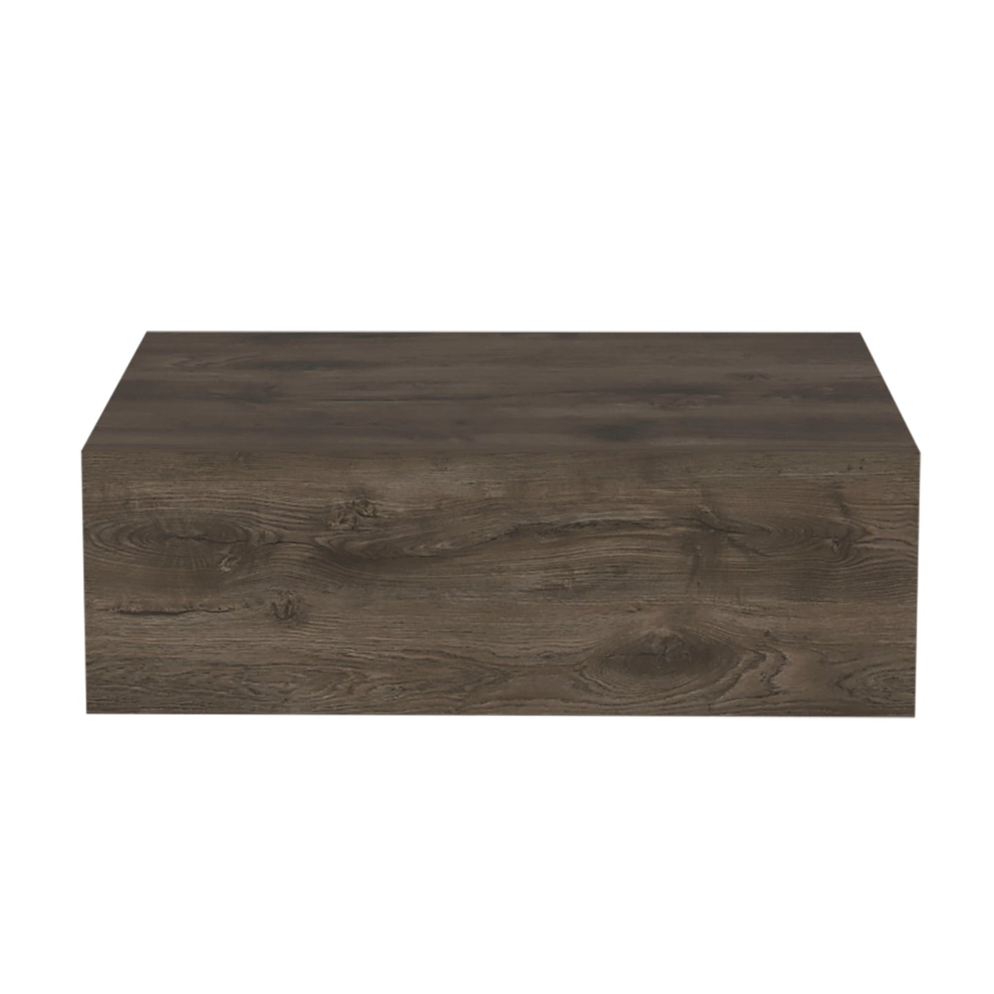 Dark wood grain floating shelf with clean lines for modern bathrooms