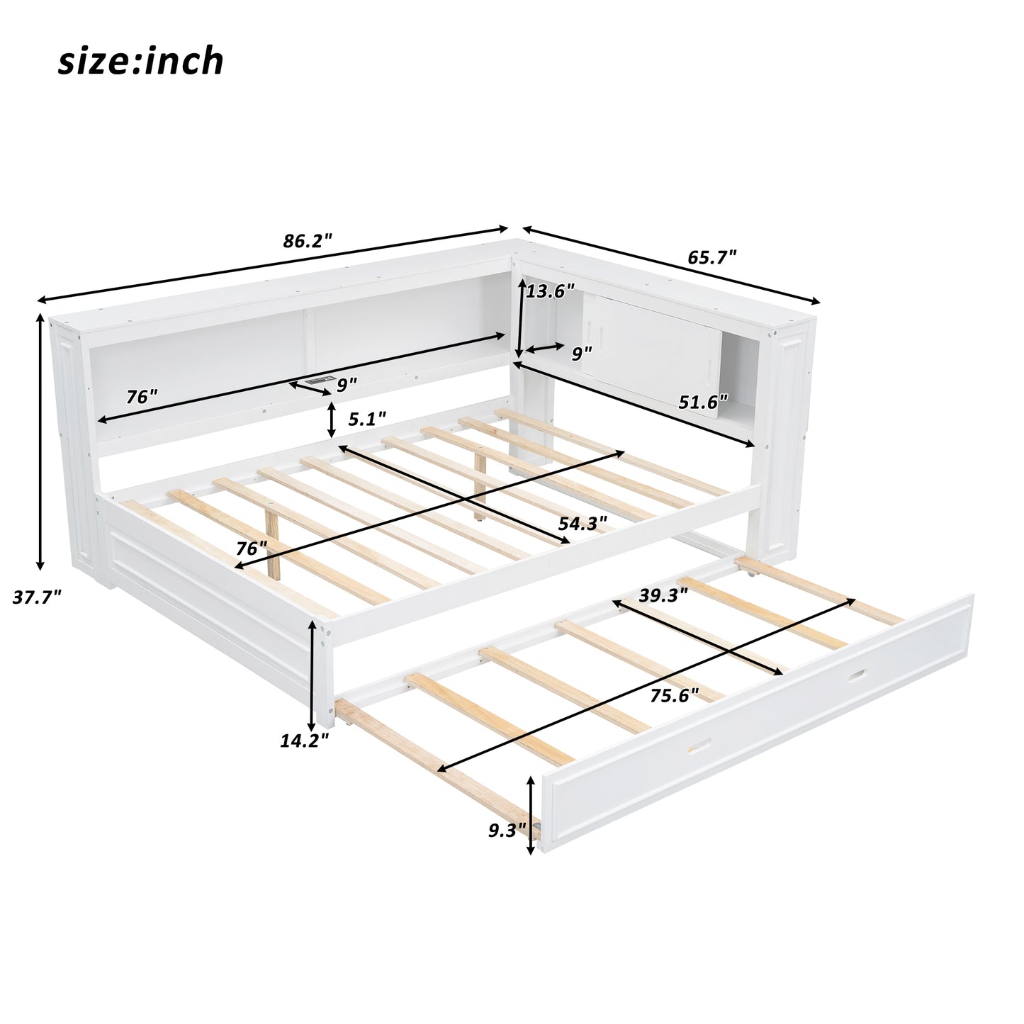 White twin daybed with trundle