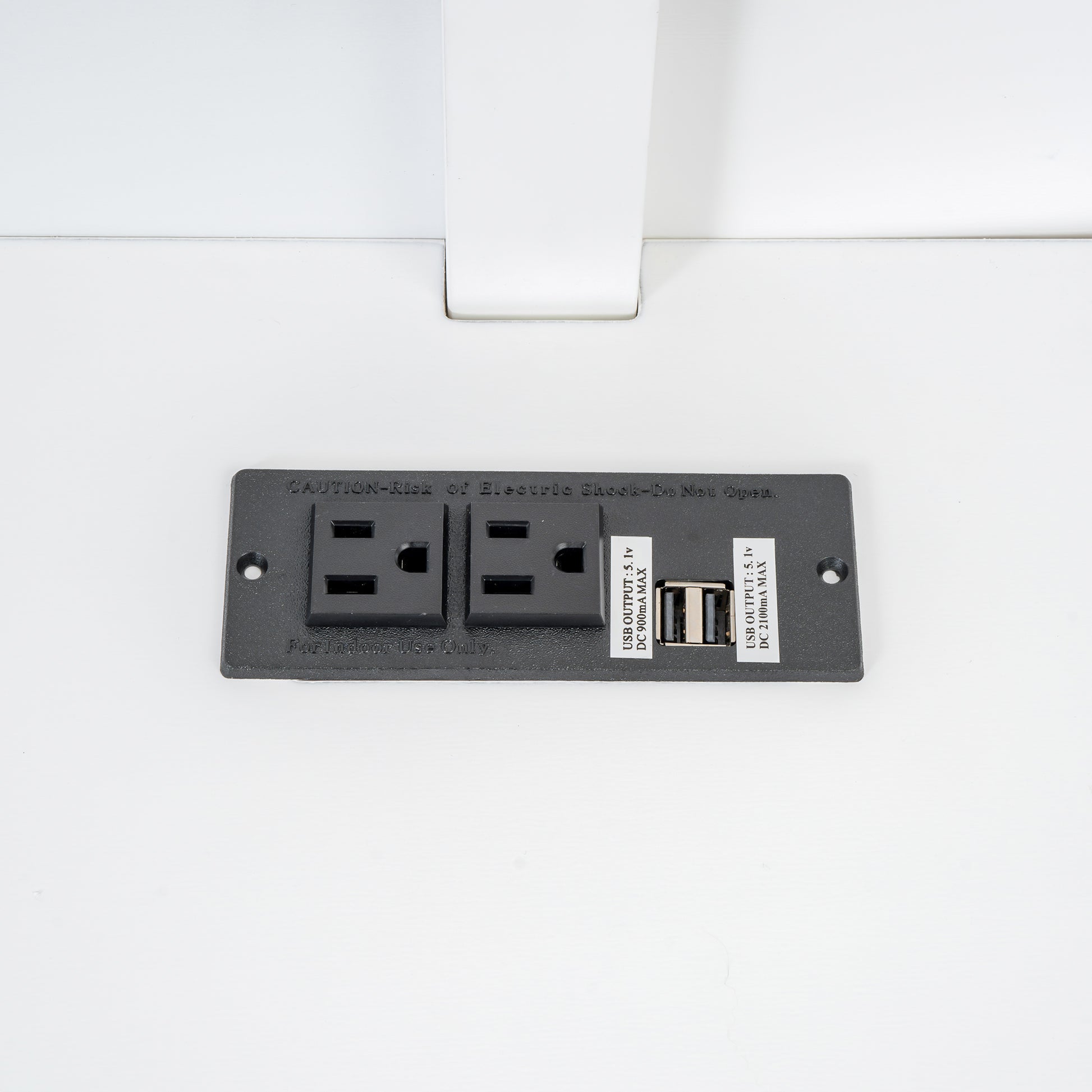 Black desktop power outlet with two AC and two USB ports