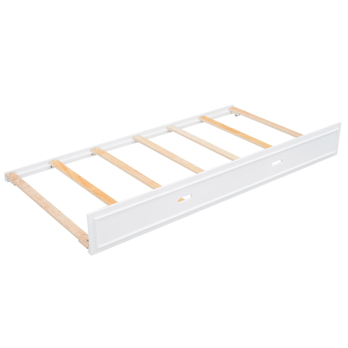 White wooden bed frame