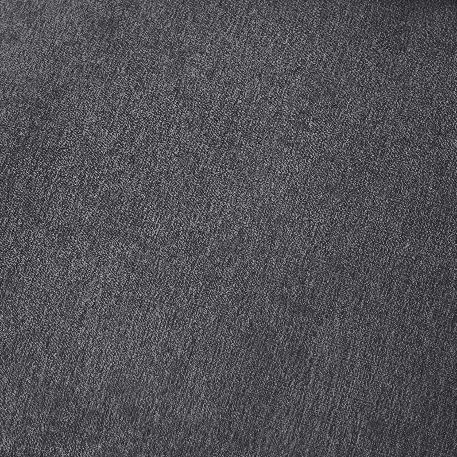 Closeup of textured dark grey fabric for upholstery projects