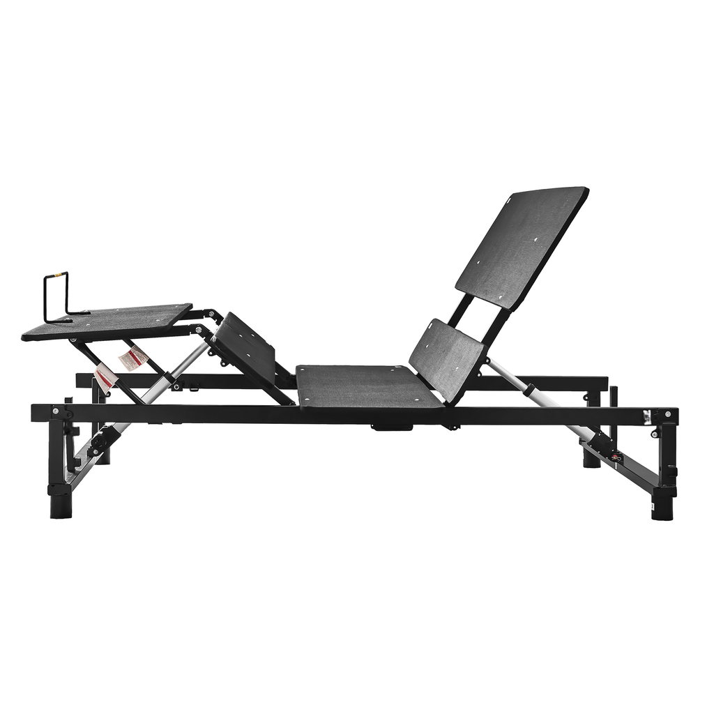 Adjustable bed frame with head and foot elevation