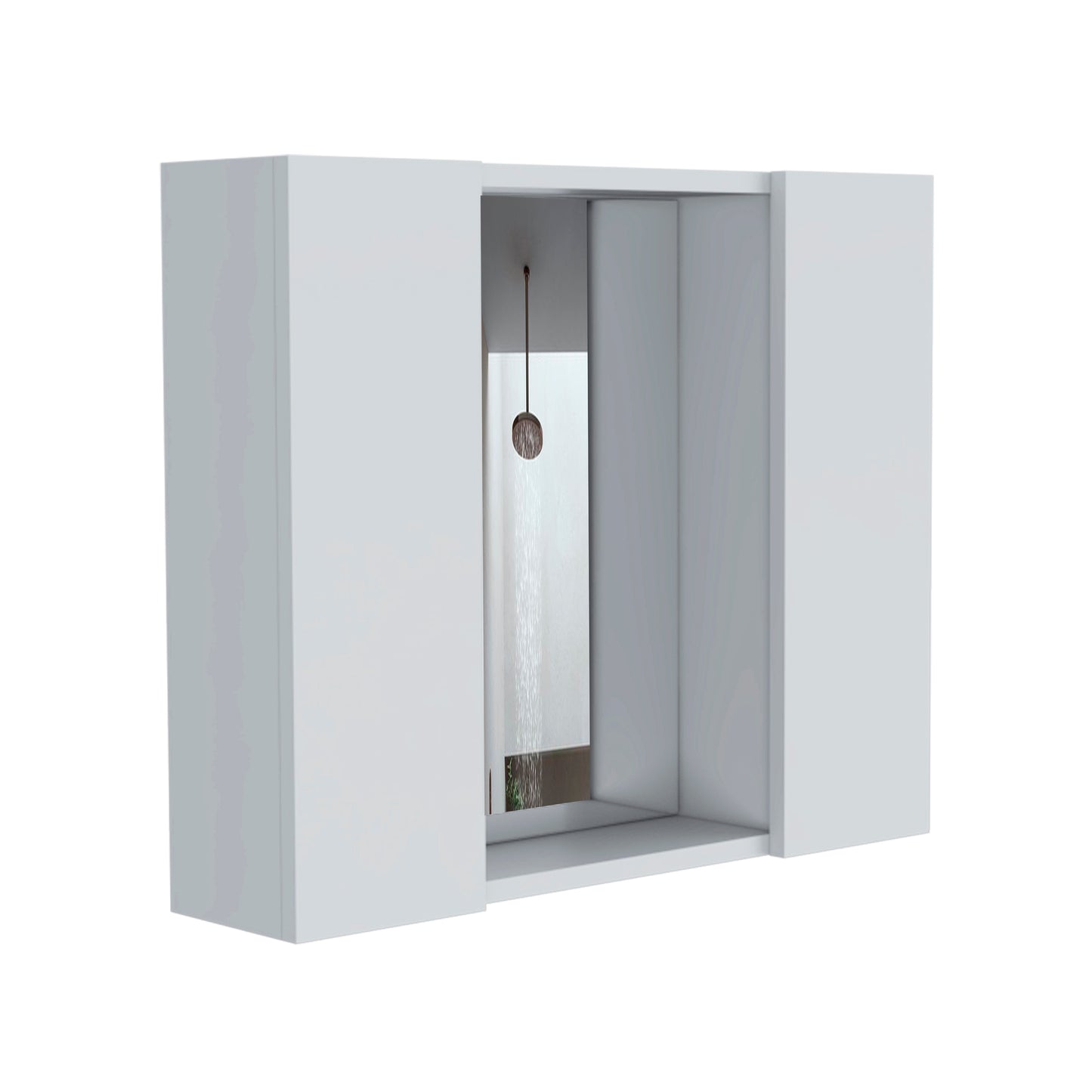 Modern minimalist white shower enclosure with a rain shower head
