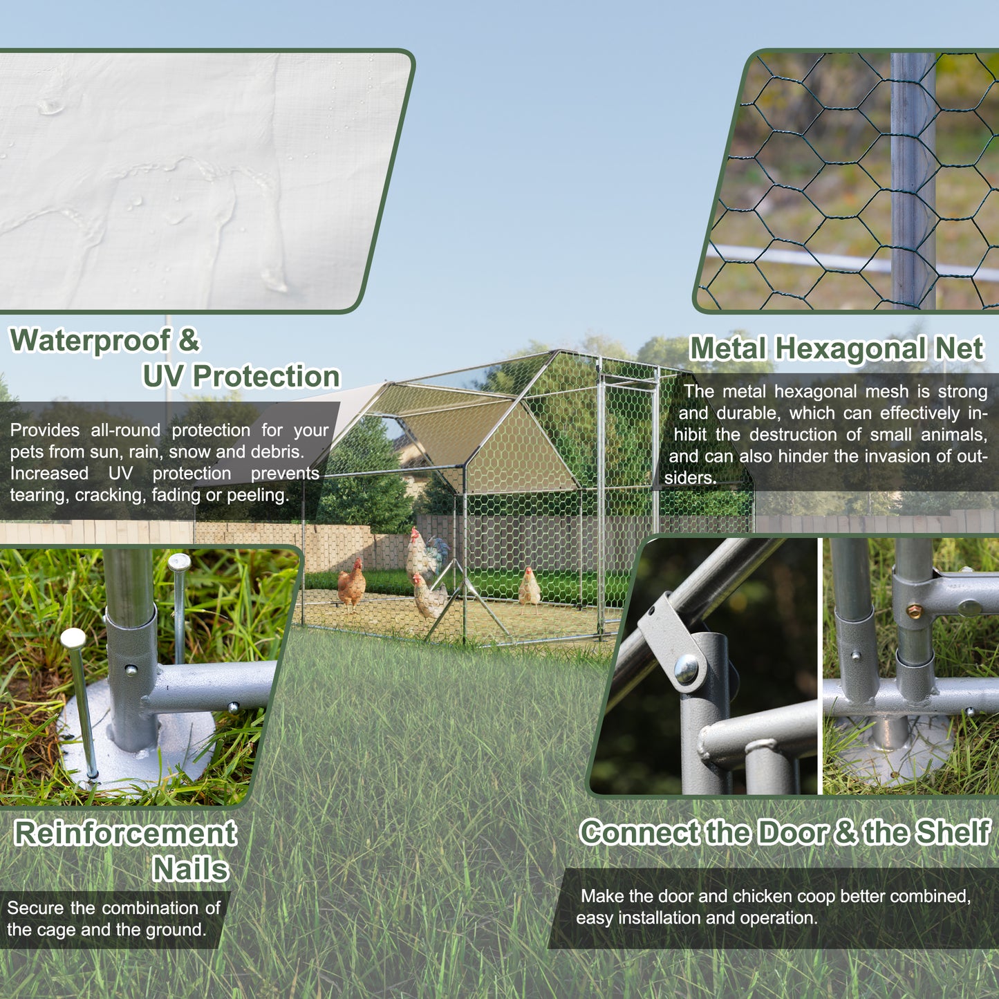 White waterproof fabric with water droplets highlighting UV protection for chicken coop cover