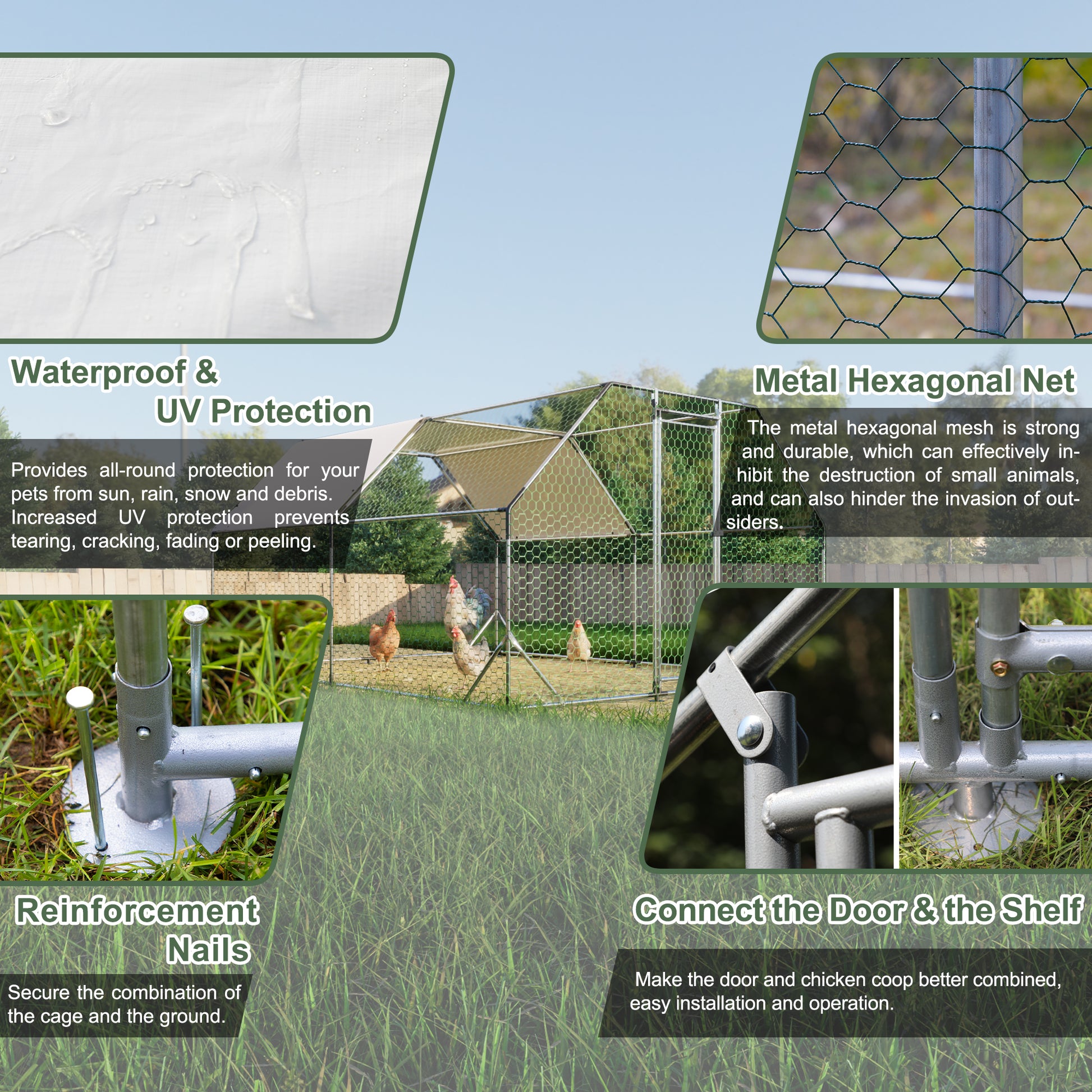 White waterproof fabric with water droplets highlighting UV protection for chicken coop cover