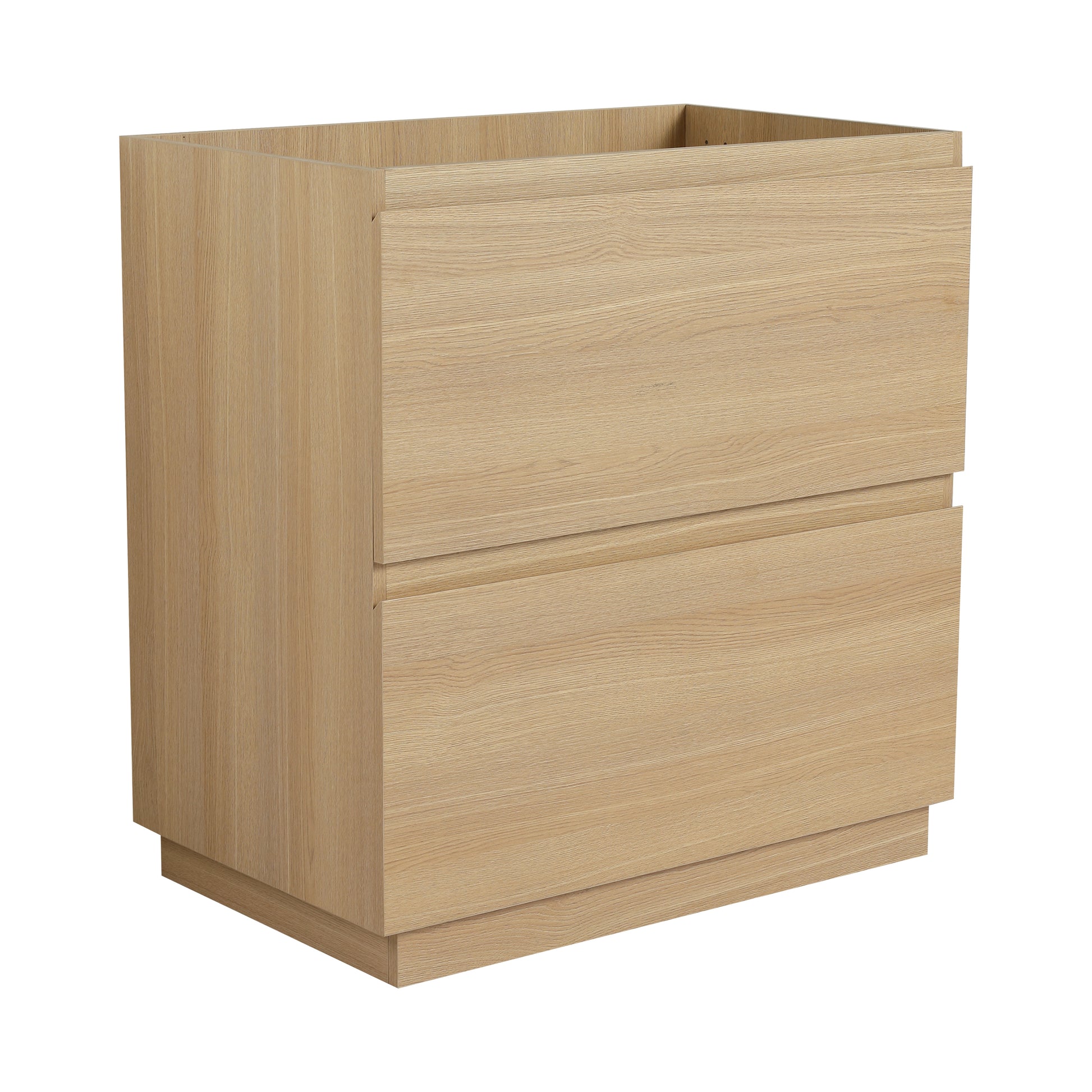 Light oak wood cabinet with two drawers and modern design