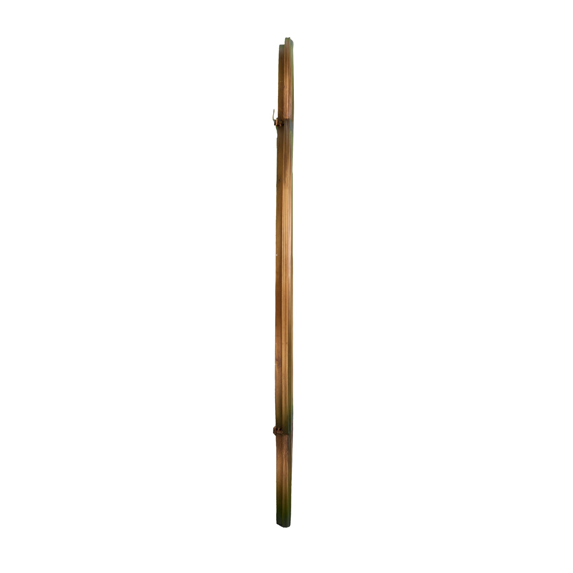 Brown bamboo decorative screen frame with metallic clip details suitable for home decor