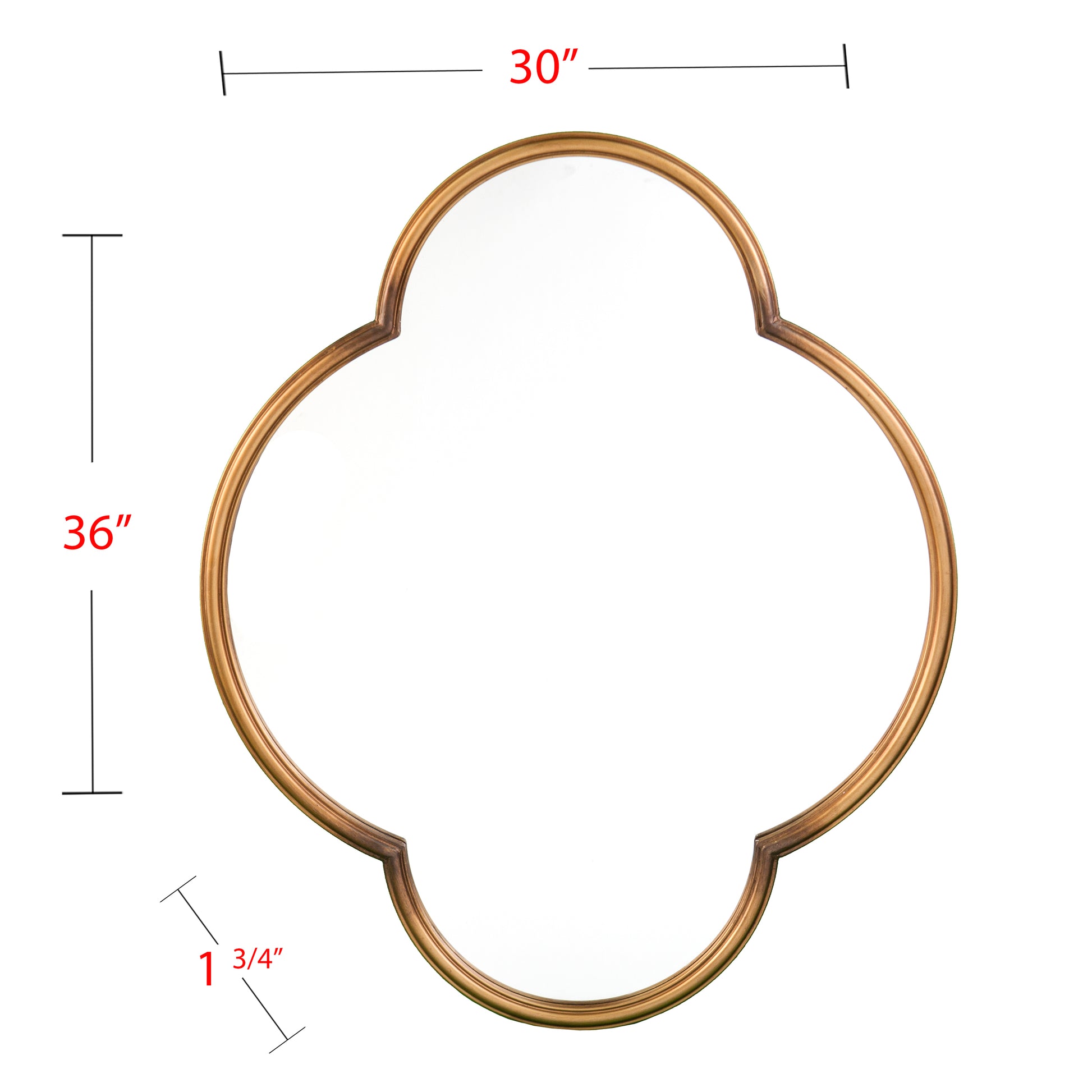 inch gold quatrefoil mirror with ornate antiqueinspired detailing