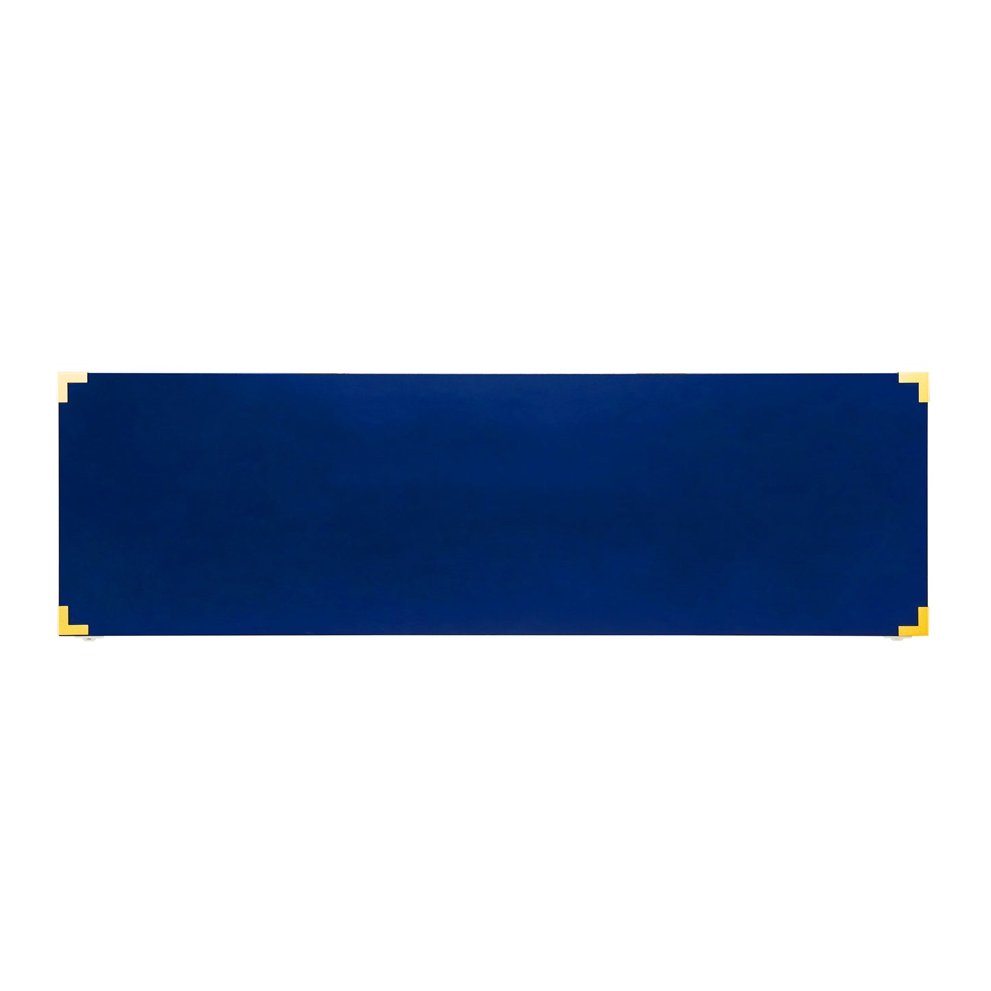Elegant dark blue notebook with gold corner protectors perfect for professional journaling
