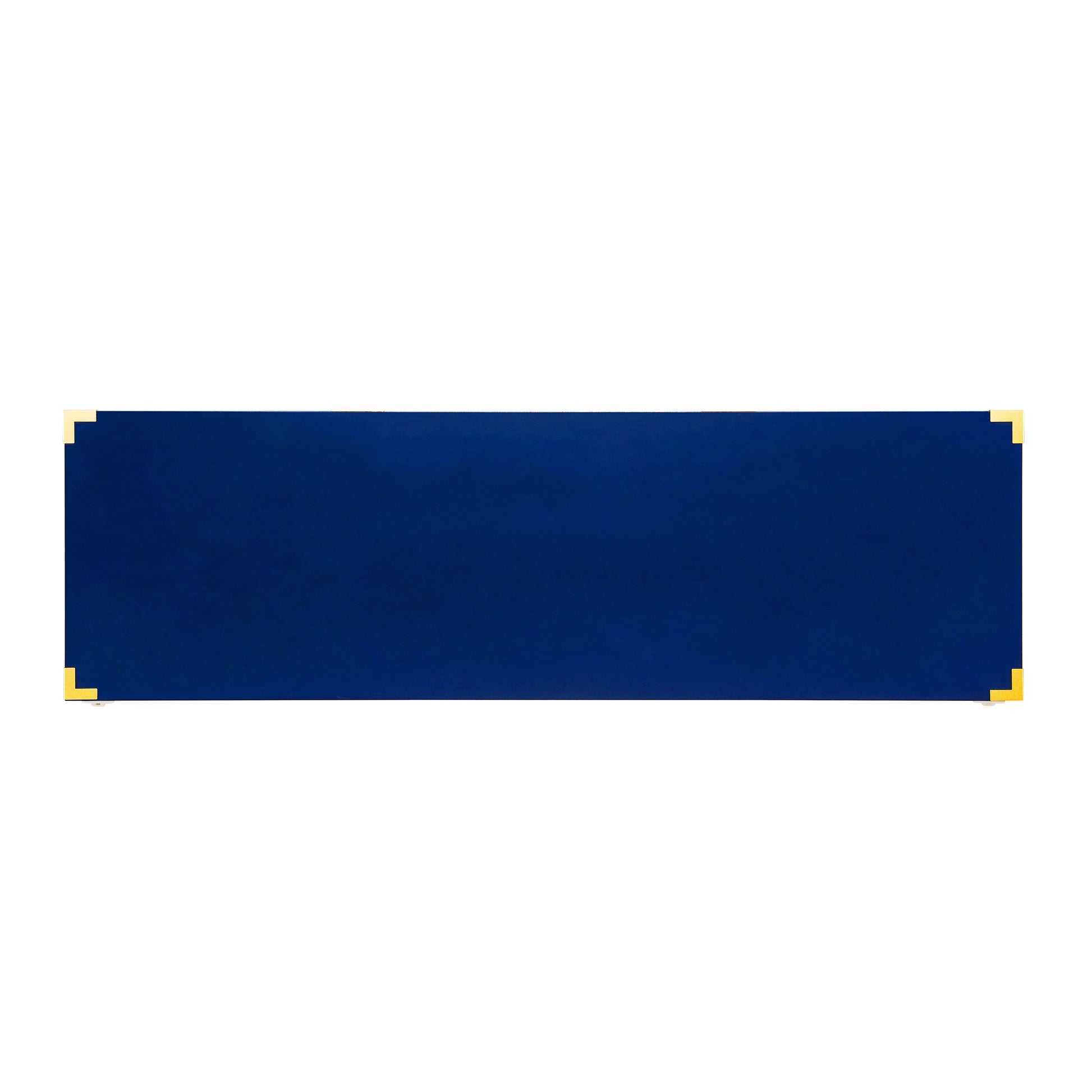 Elegant dark blue notebook with gold corner protectors perfect for professional journaling