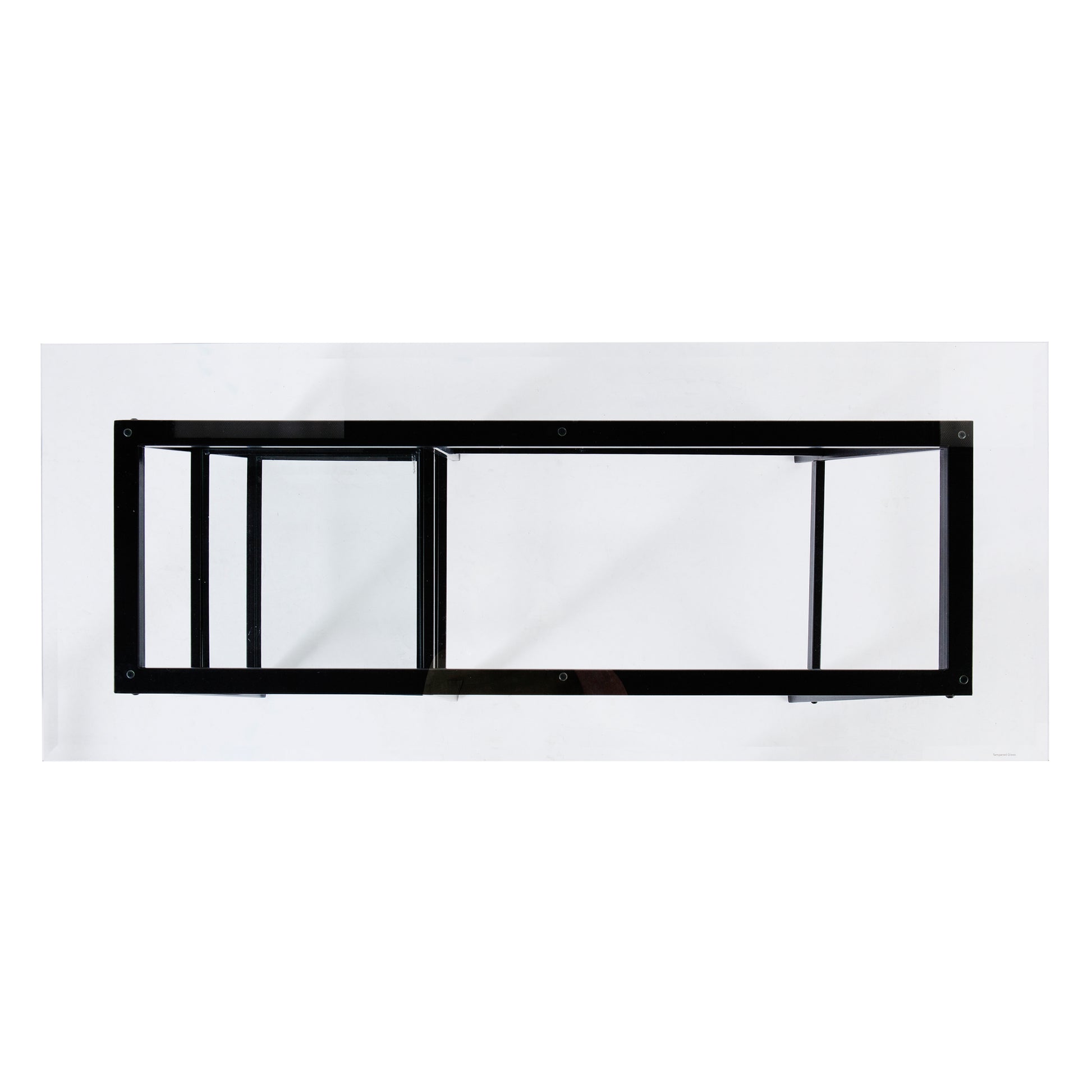 Modern black metal and glass shelving unit minimalist design for home display