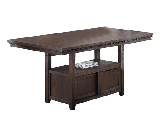 TREATLIFE HOME Counter Height Dining Table with Rustic Storage Base, Wooden Rectangular Design, 1pc, for Family Gatherings