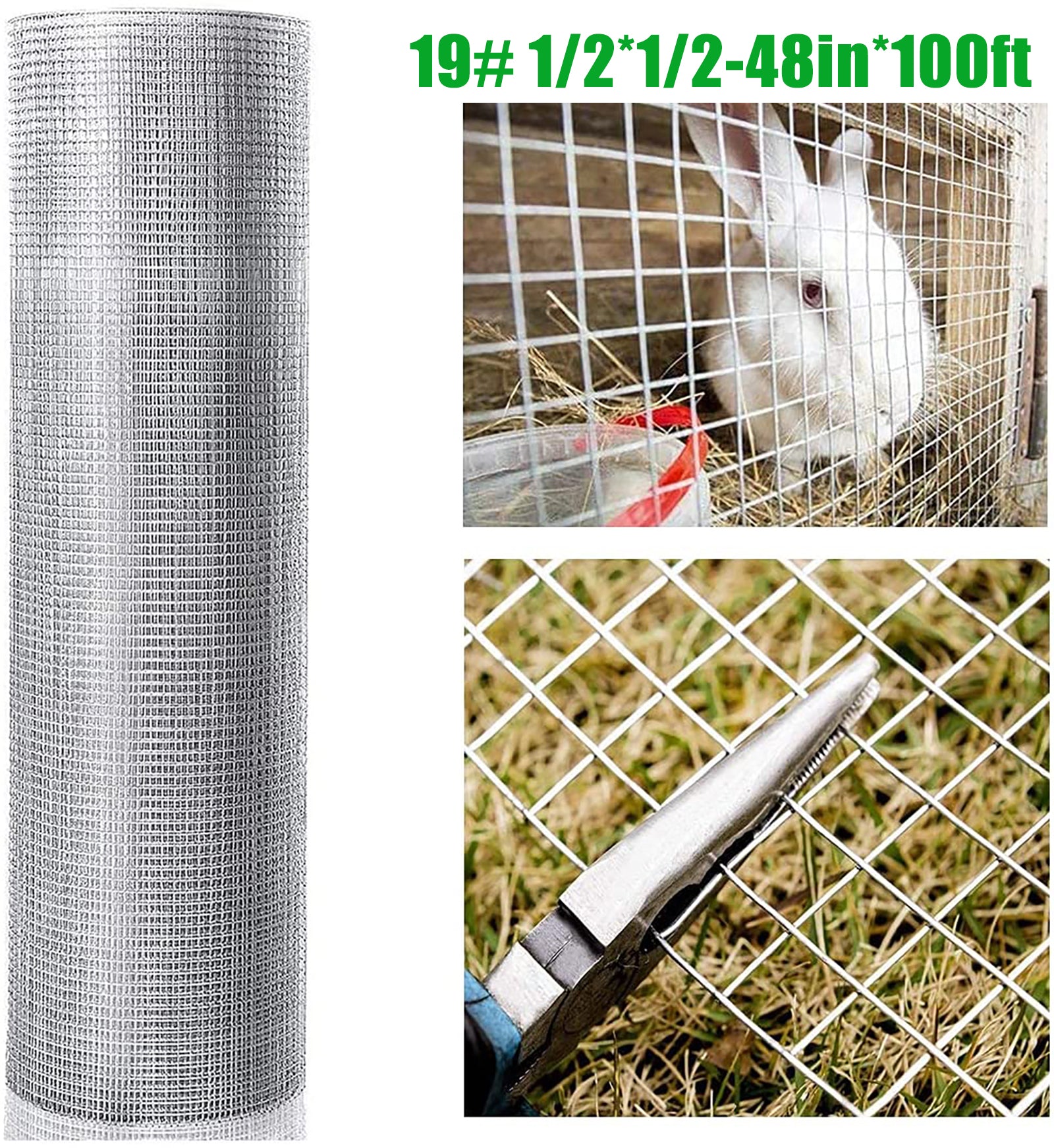 Roll of silver welded wire mesh with  inch grid for small animal enclosures