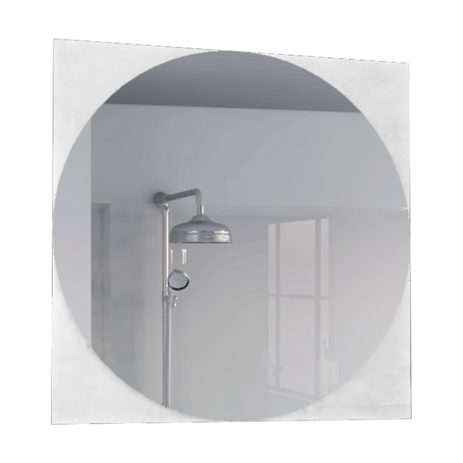 Modern chrome shower head with rainfall feature and adjustable arm