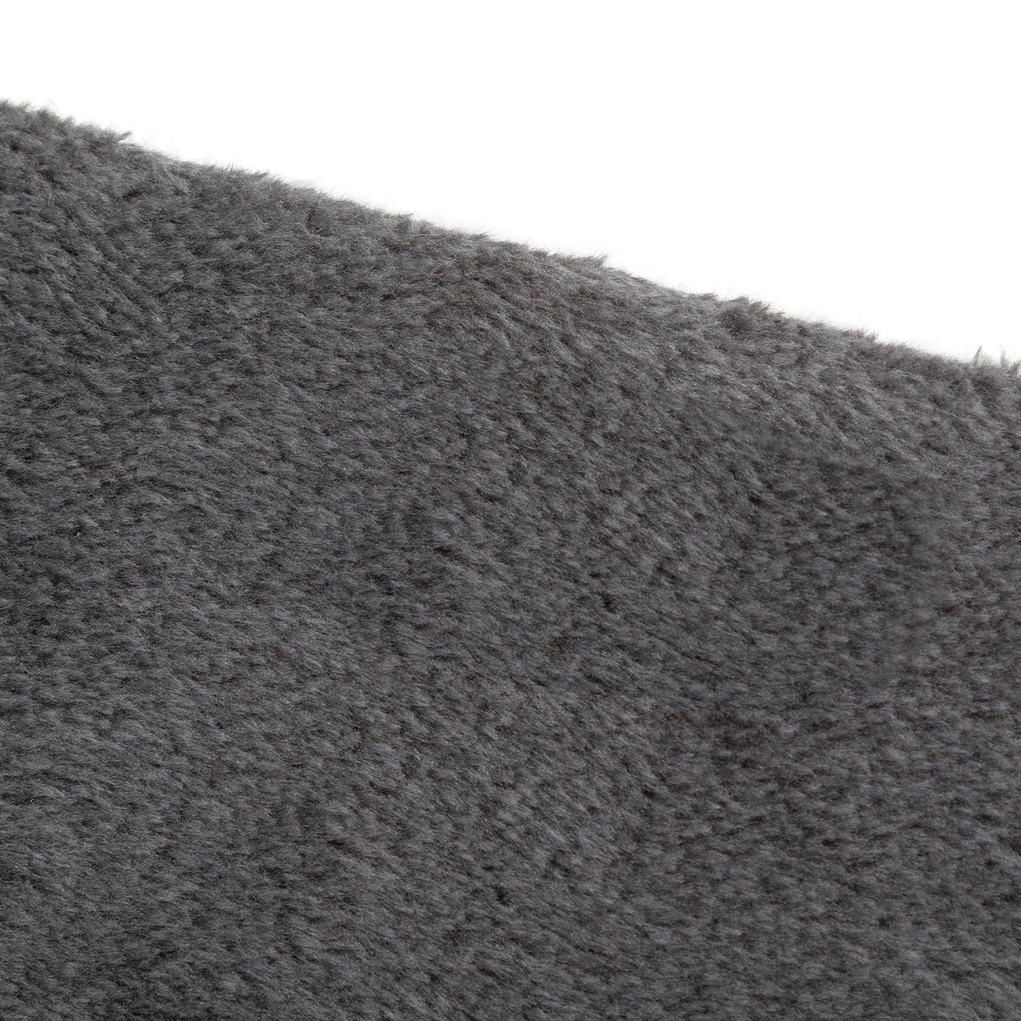 Closeup texture of a dark grey plush fabric ideal for cozy blankets