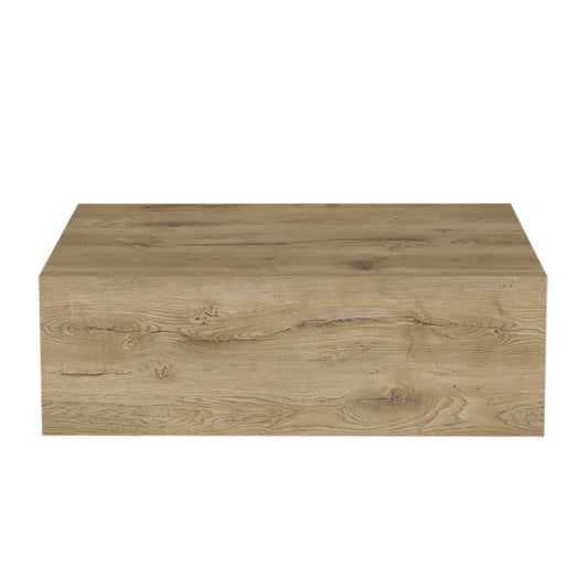 Modern floating shelf in oak veneer with realistic wood grain texture ideal for minimalist decor
