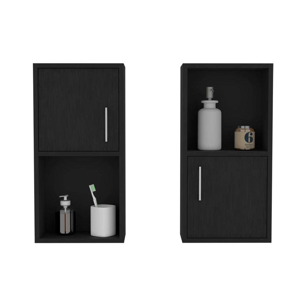 Modern black bathroom vanity with soap dispenser and toothbrush holder