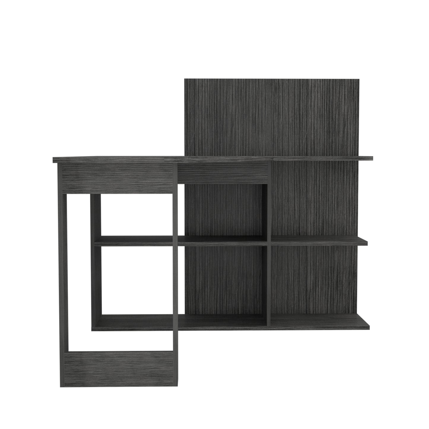 Modern dark wood floating wall shelf with minimalist design for books and decor