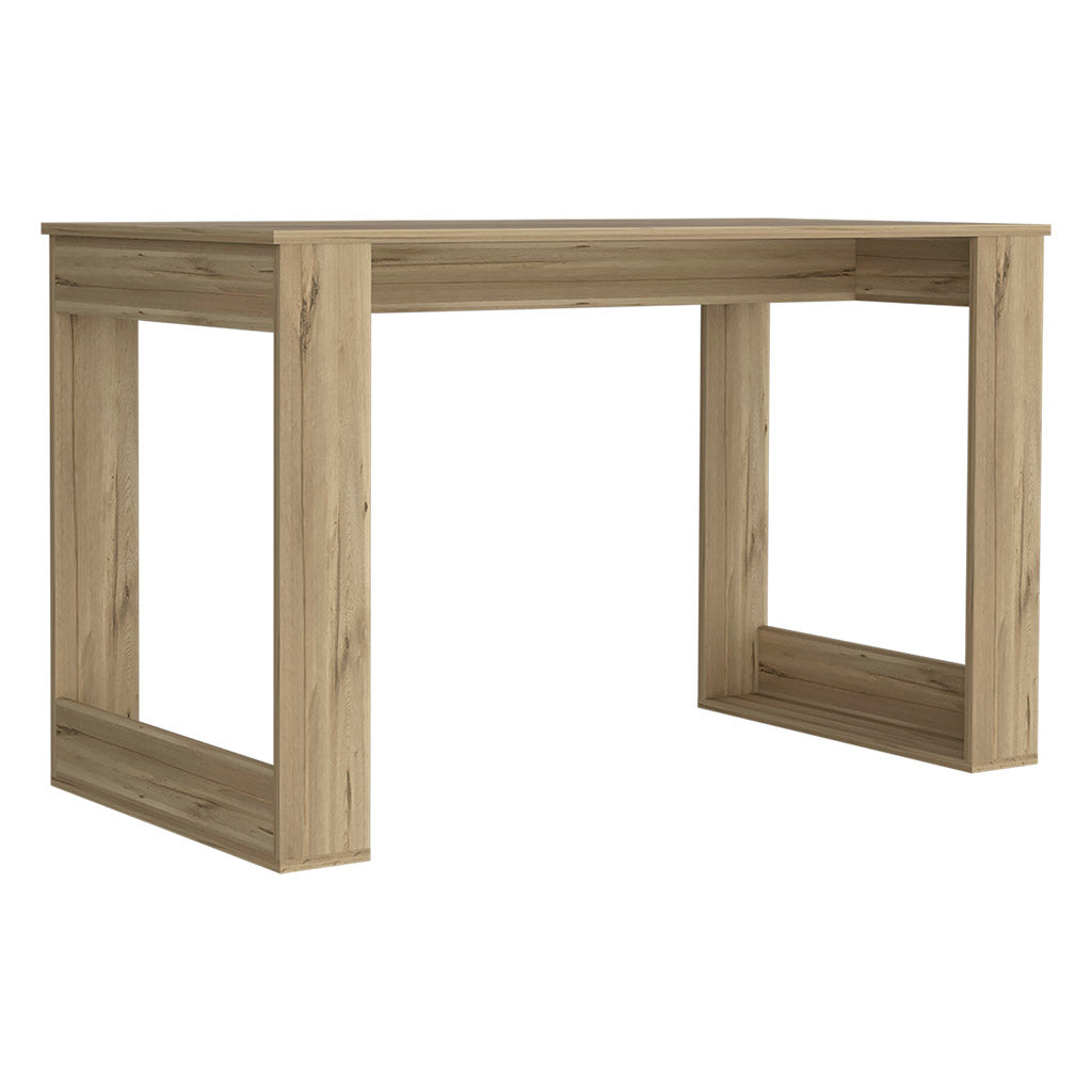 Light oak wood dining table with modern minimalist frame design