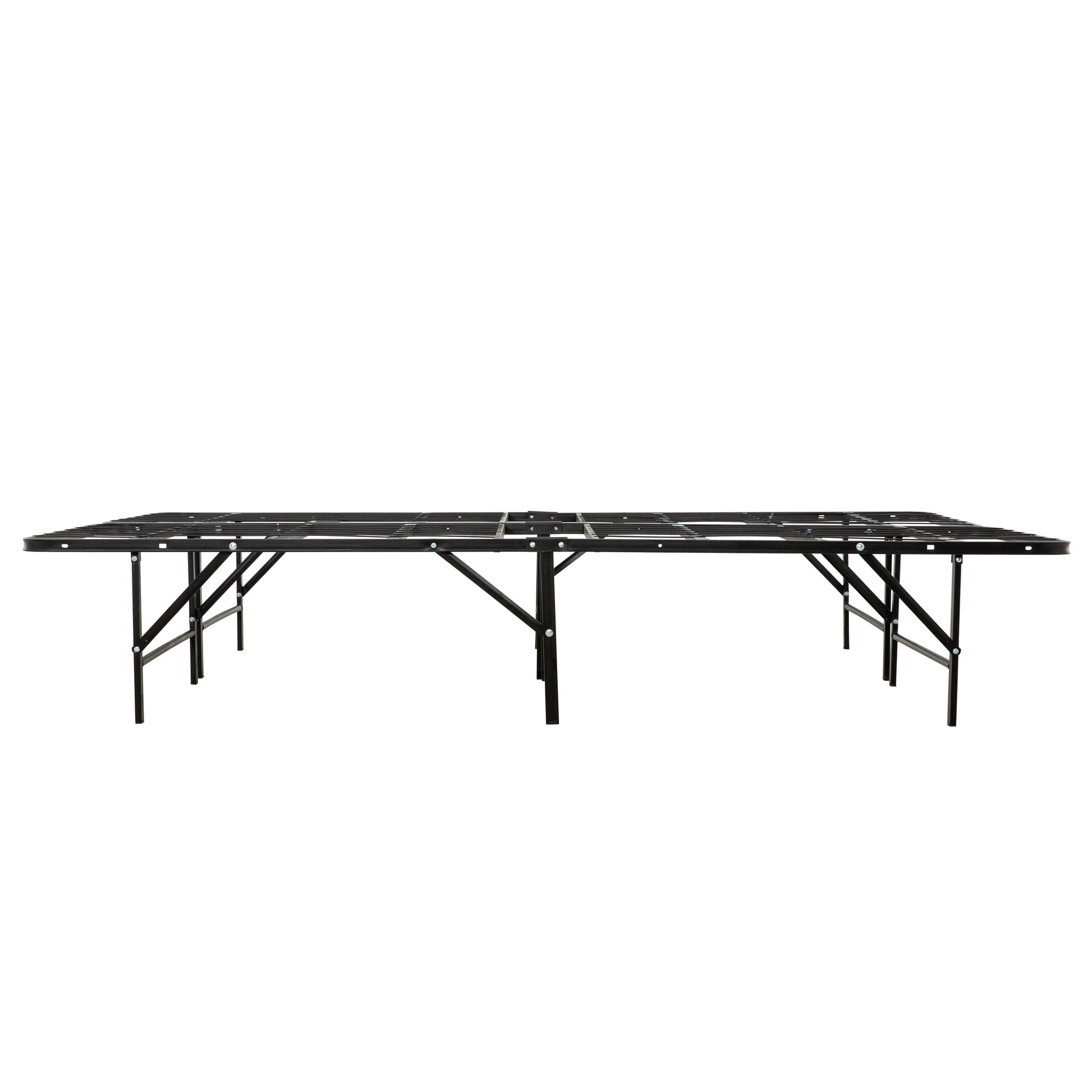 Black foldable stage platform with metal frame for events