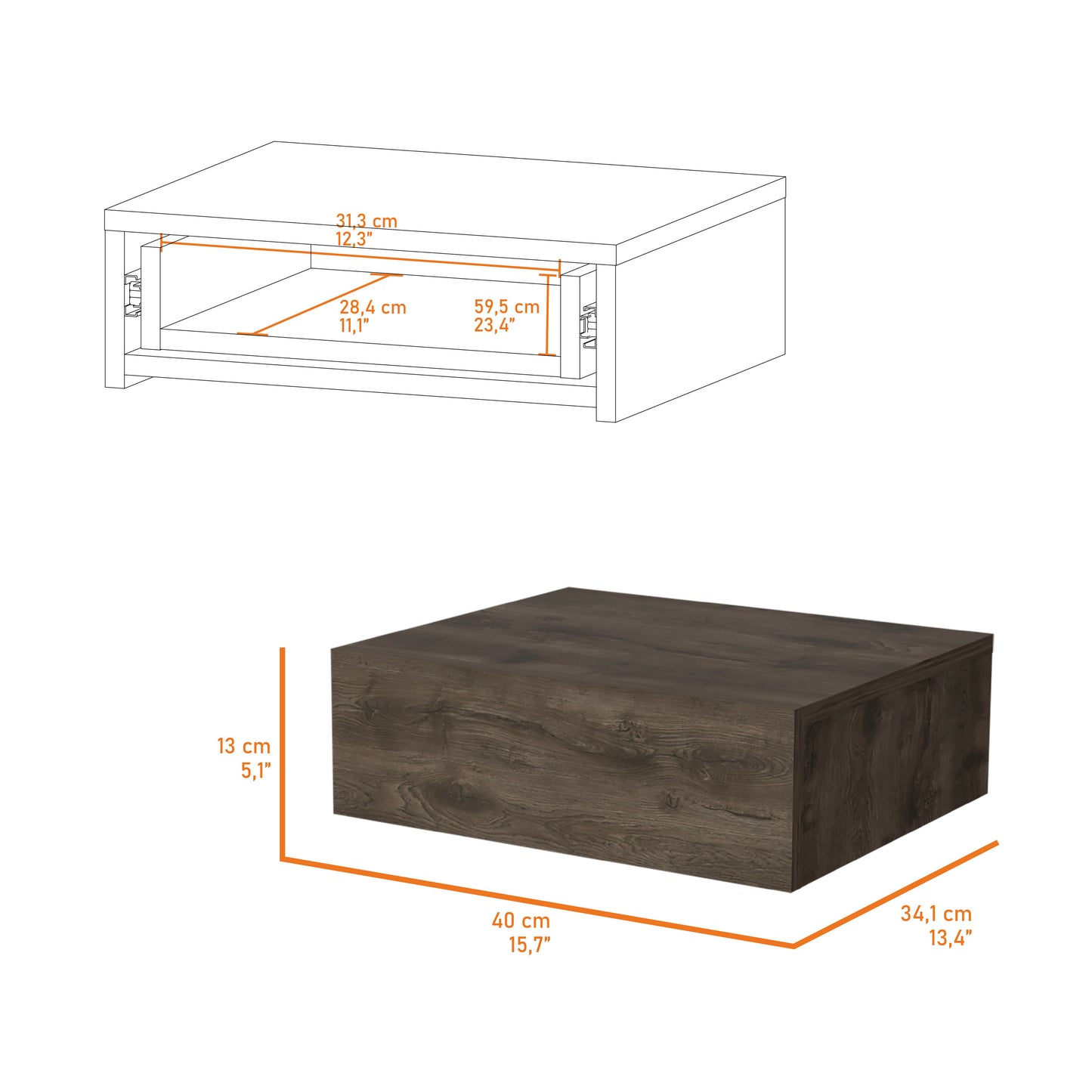 Modern dark wood coffee table with a clean minimalist design