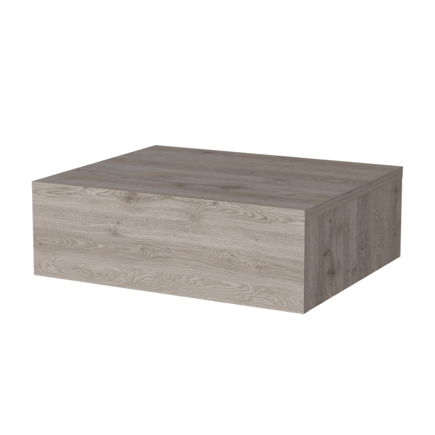 Minimalist grey wood coffee table with clean lines