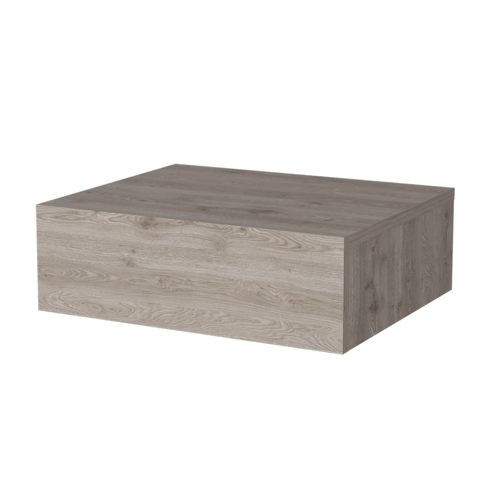 Minimalist grey wood coffee table with clean lines