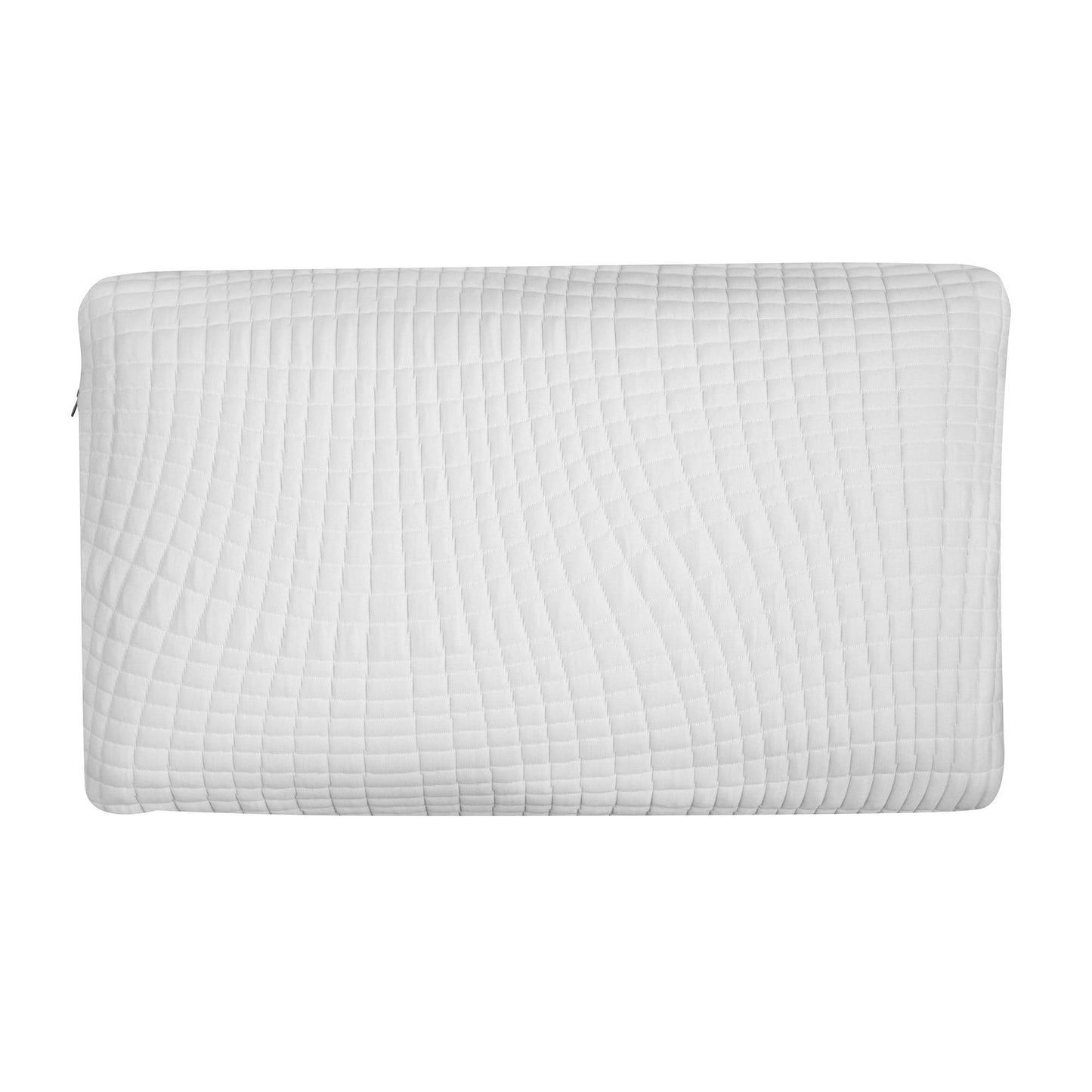 White quilted memory foam pillow with zipper closure for ultimate comfort