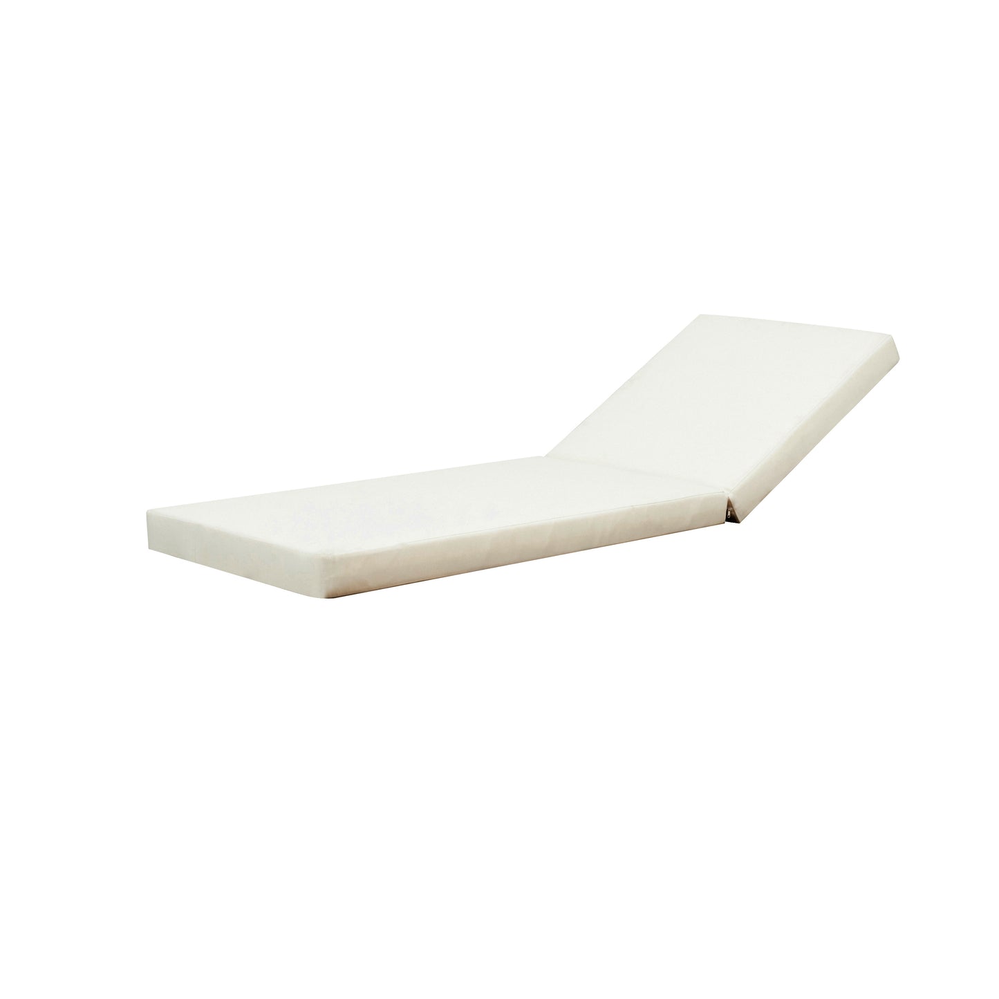 White adjustable chaise lounge cushion for outdoor relaxation