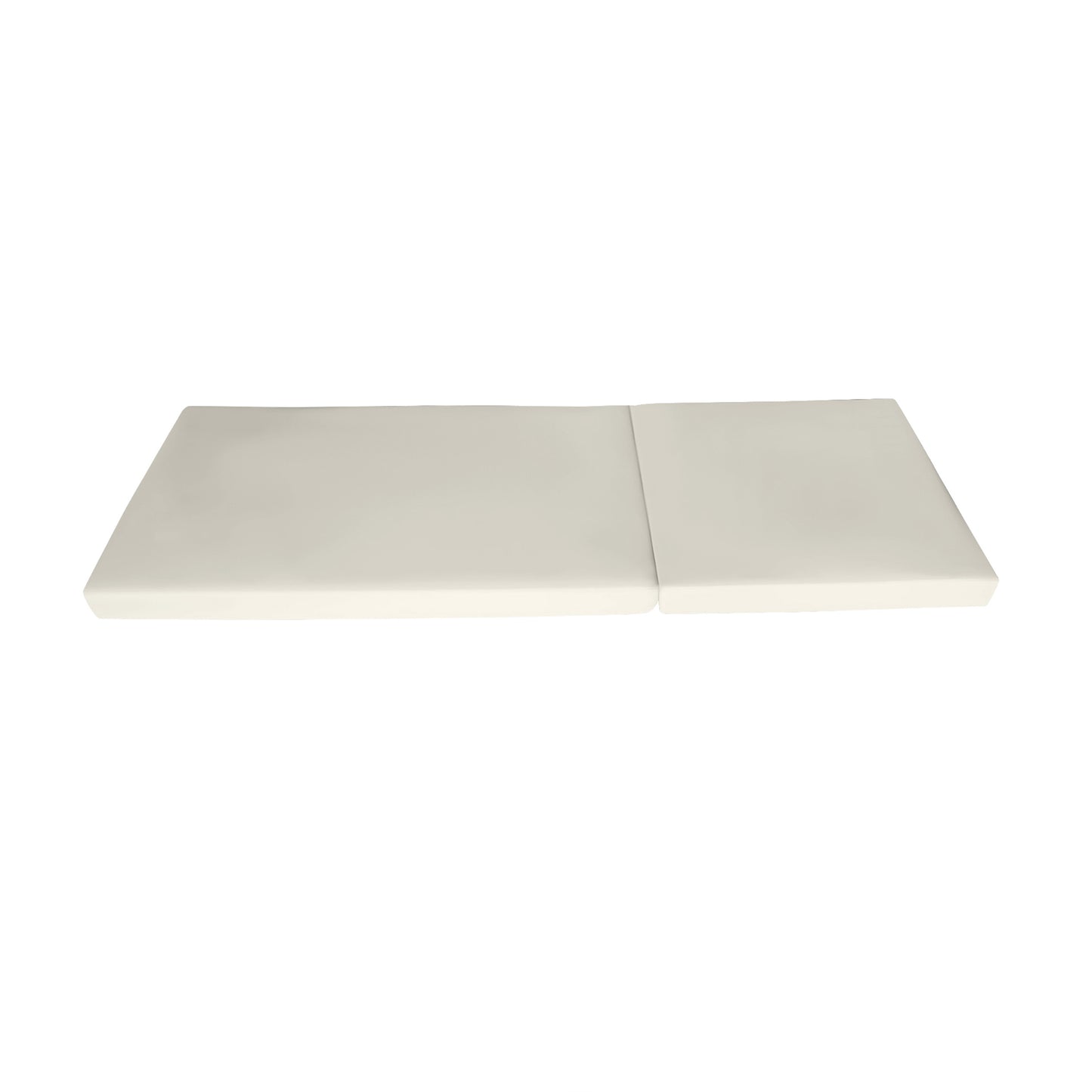 Foldable beige memory foam mattress topper with a soft surface